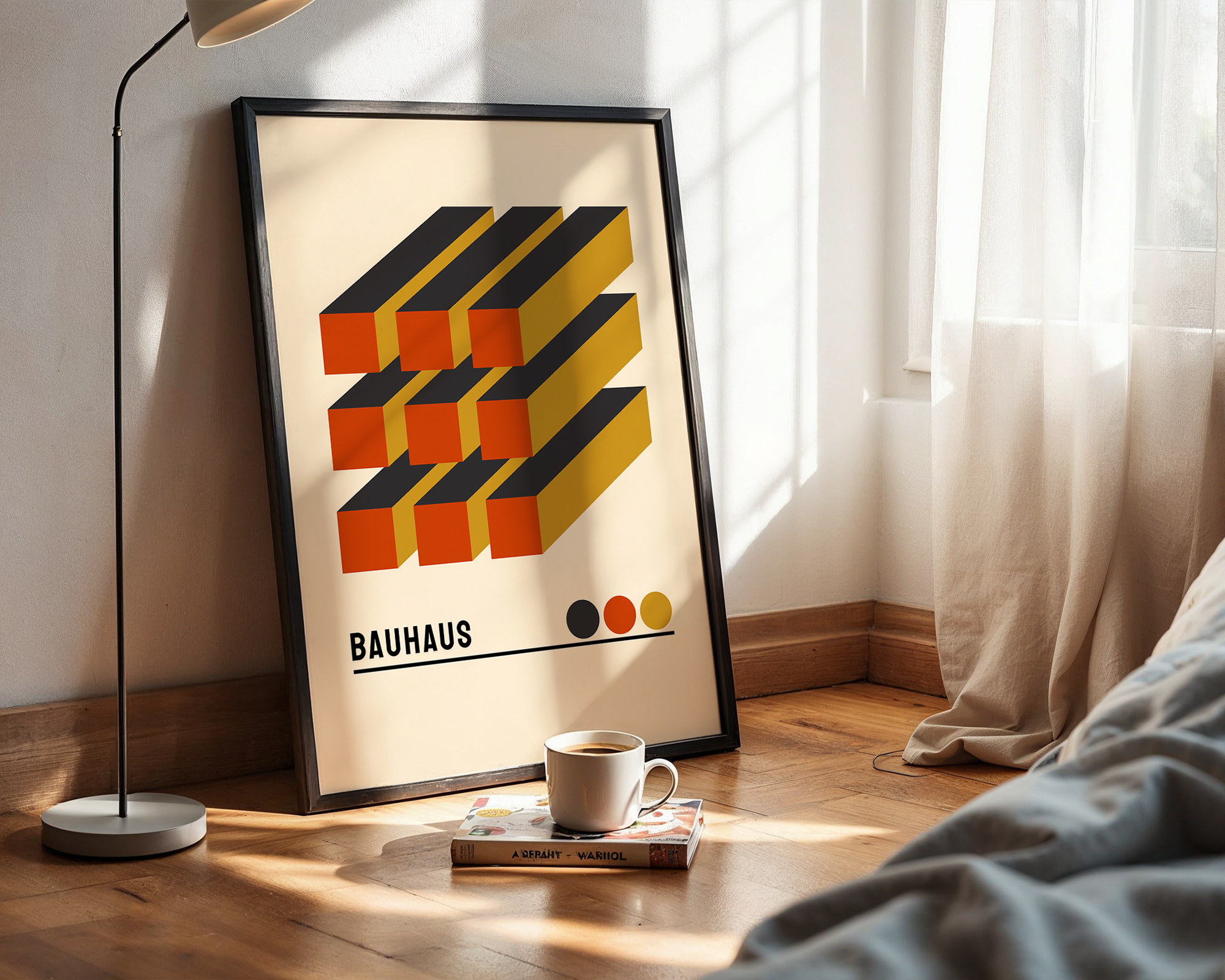 Modern Graphic Composition Poster – Abstract Bauhaus Wall Art