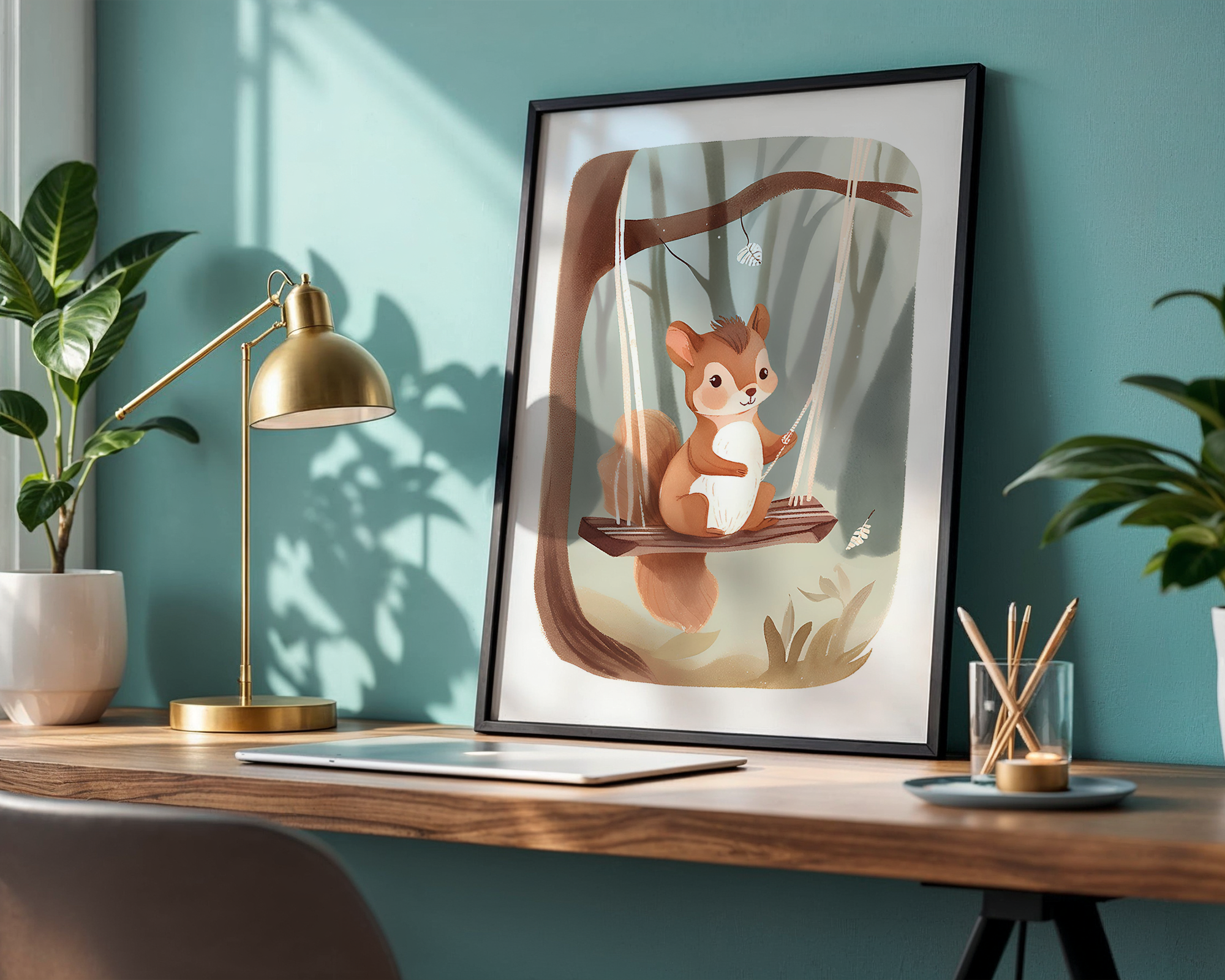 Baby Squirrel - Framed Poster