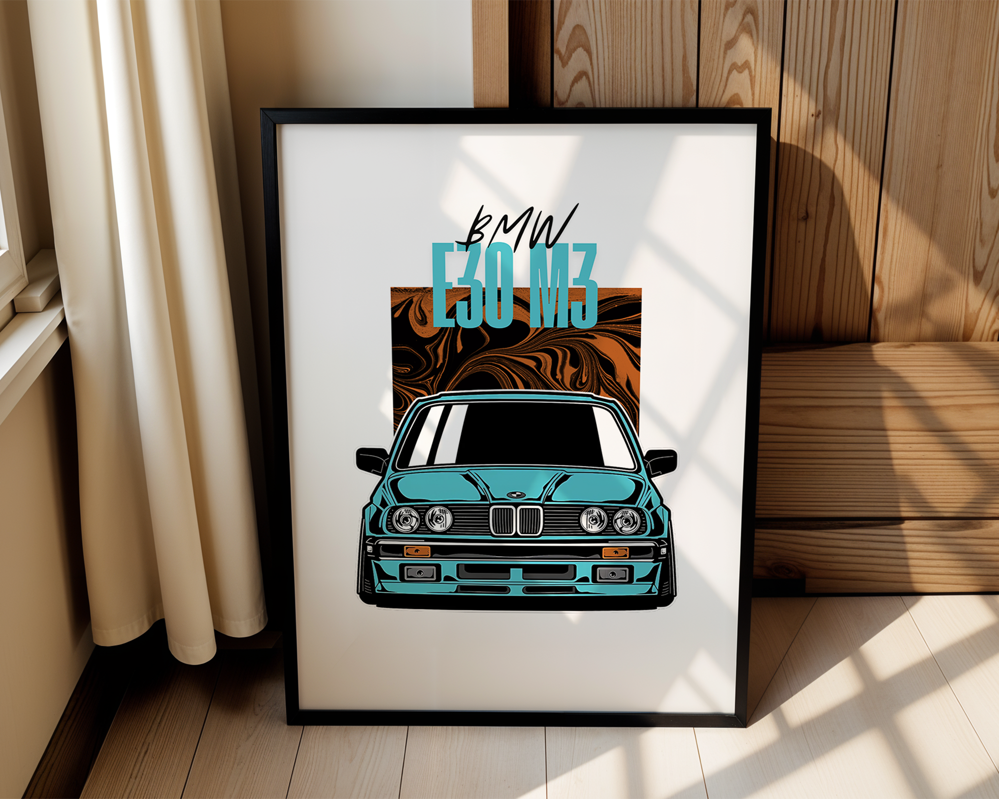 BMW E30 M3 - Automotive Pop Art Framed Poster