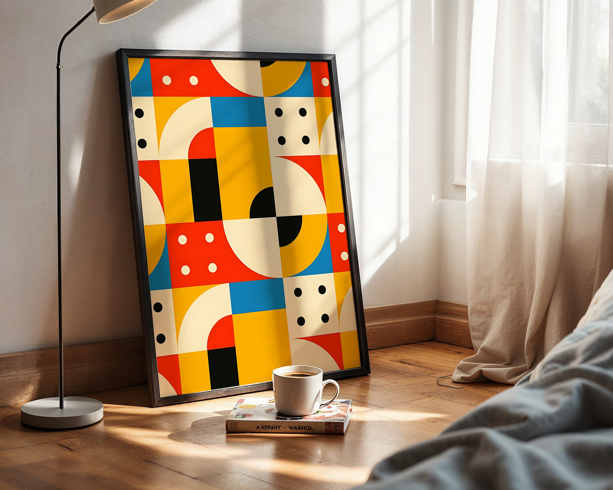 Modern Geometric Abstract Wall Art Print – Colorful Mid-Century Style Decor