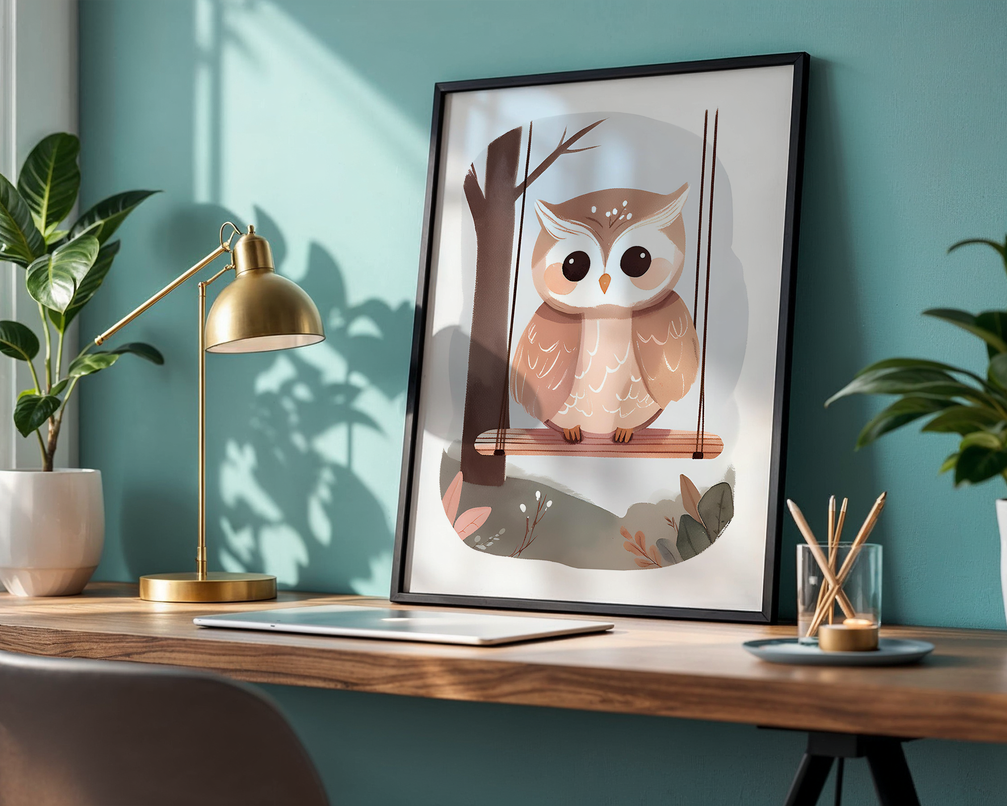Baby Owl - Framed Poster