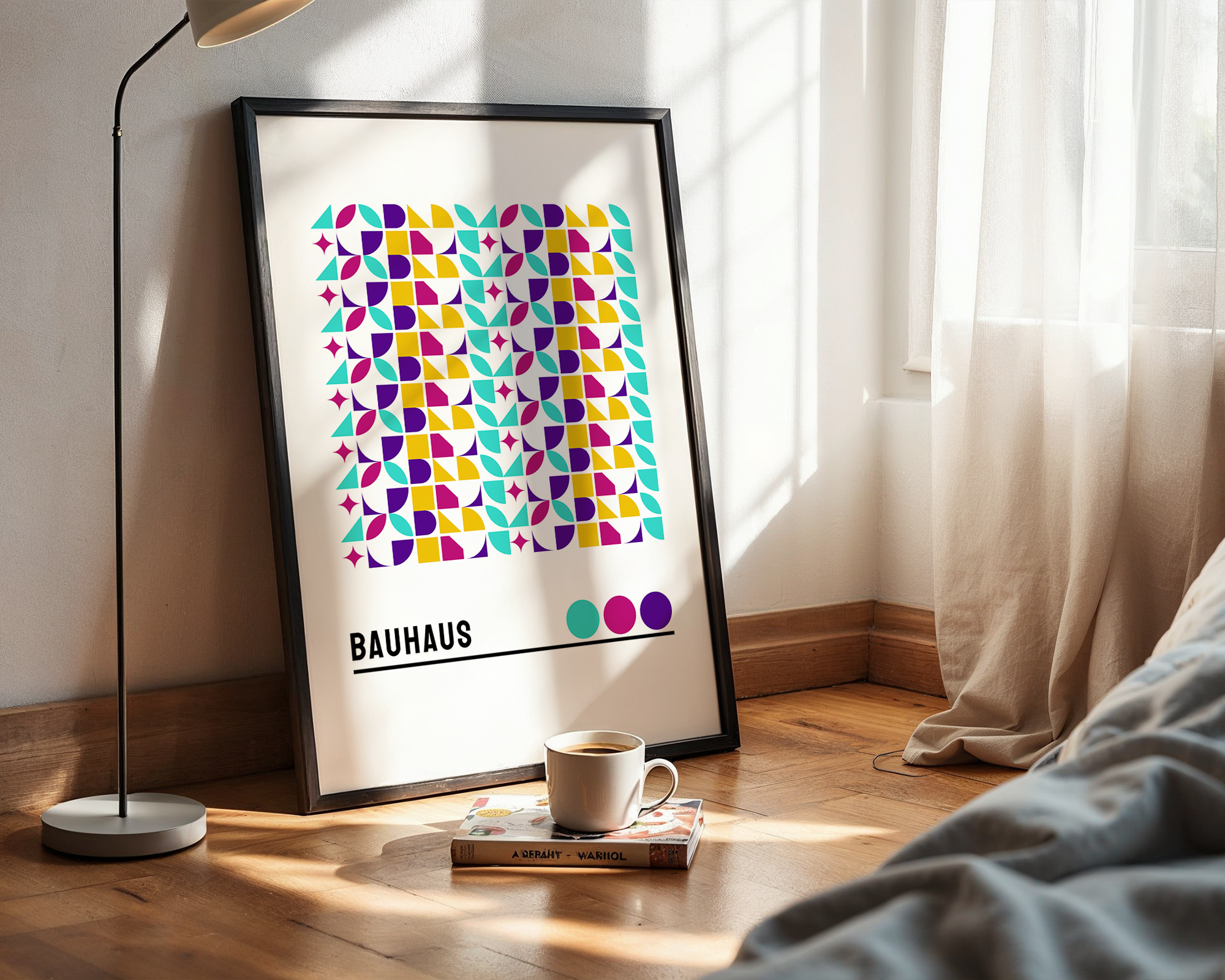 Modern Home Statement Print – Abstract Bauhaus-Inspired Poster