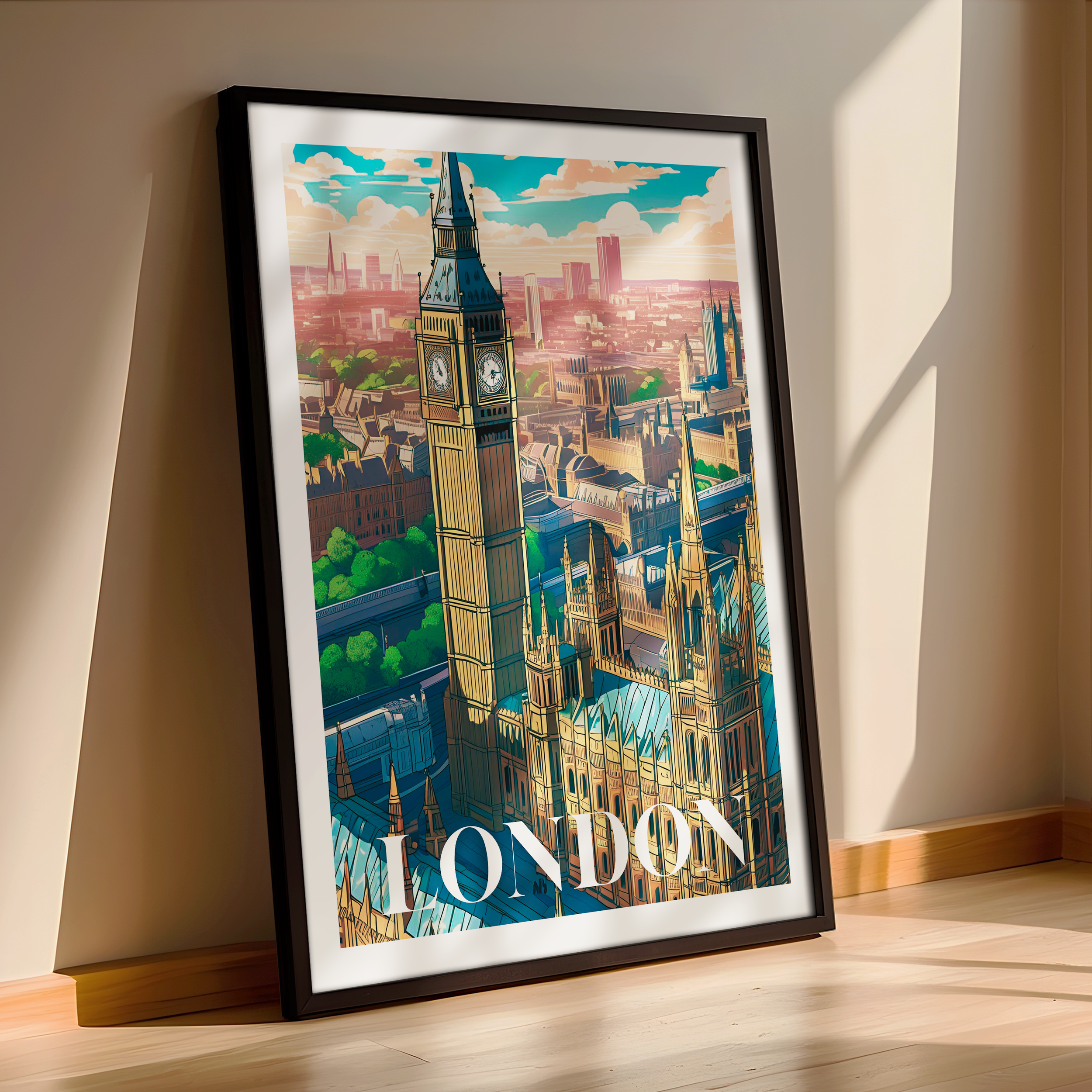 Illustrated London Poster – A Modern Framed Print