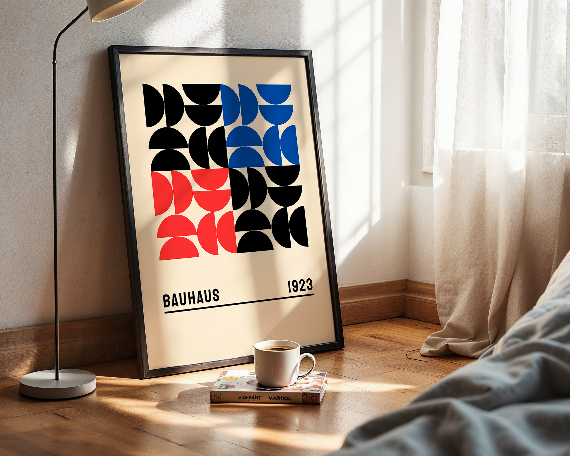 Geometric Form Study Poster – Bauhaus Abstract Composition