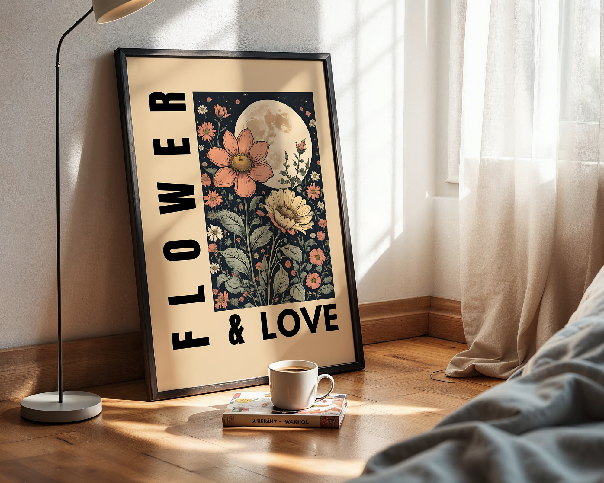 Flower & Love - Modern Framed Art