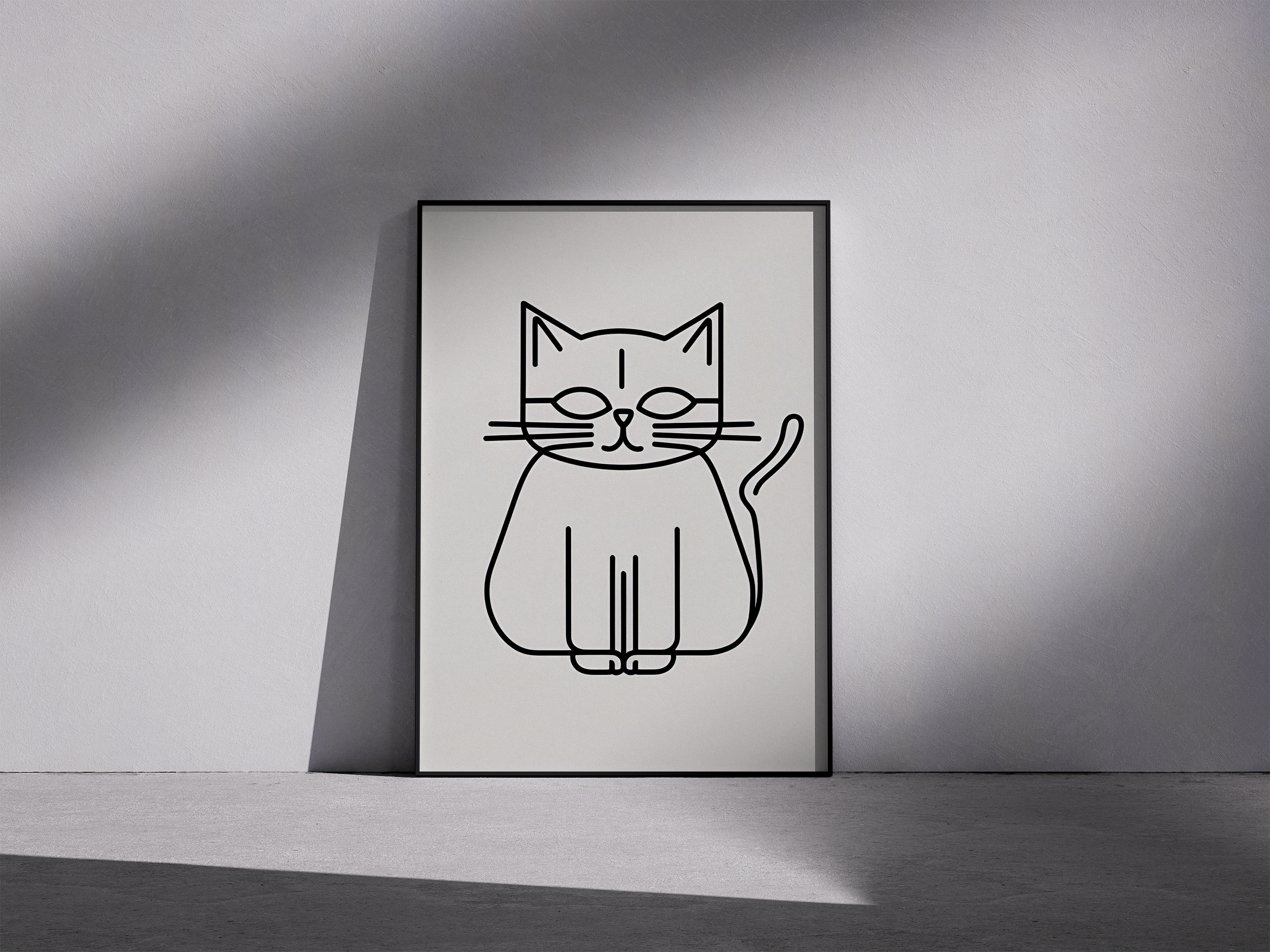 Minimalist Cat Line Drawing – Modern Pet Art Print for Cat Lovers