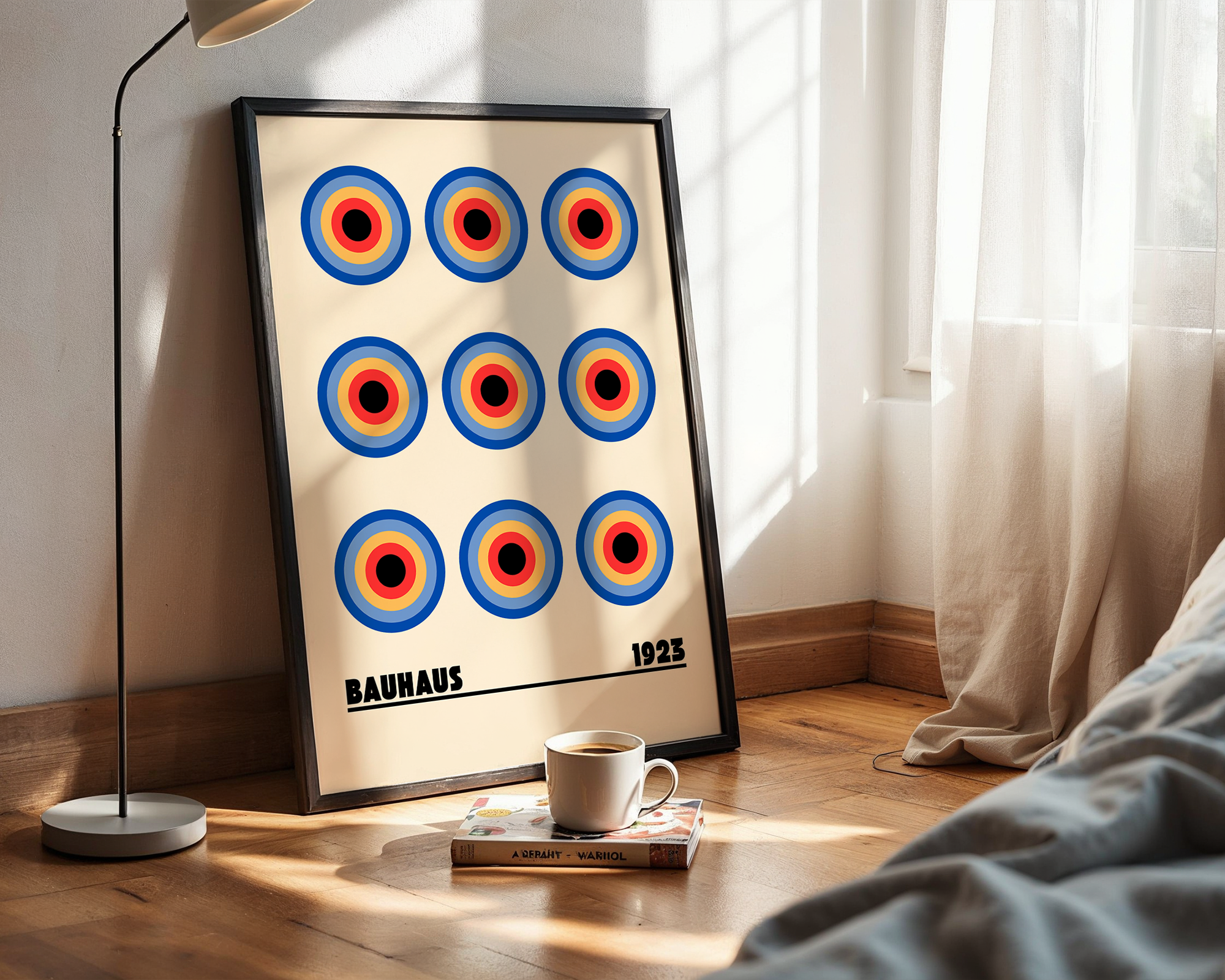 Retro-Futurist Geometric Poster – Abstract Mid-Century Wall Art