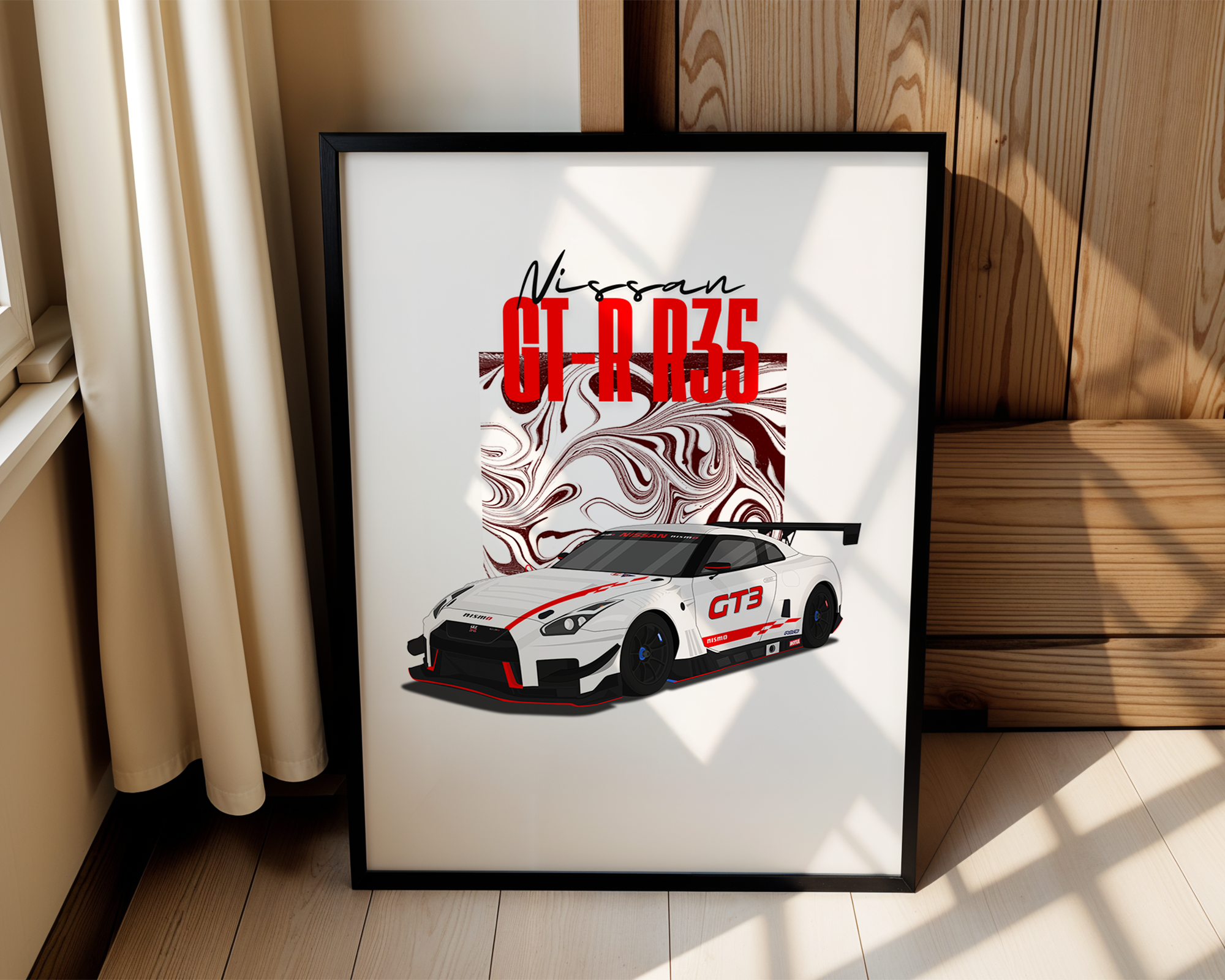Nissan GT-R R35 - Automotive Pop Art Framed Poster