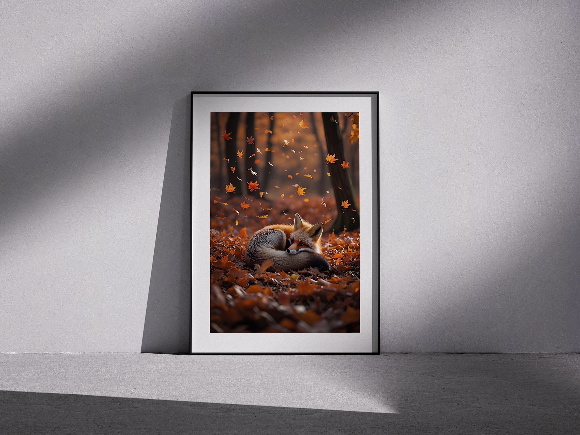 Autumn Watch – Cozy Forest Fox Framed Poster For Cozy Decor
