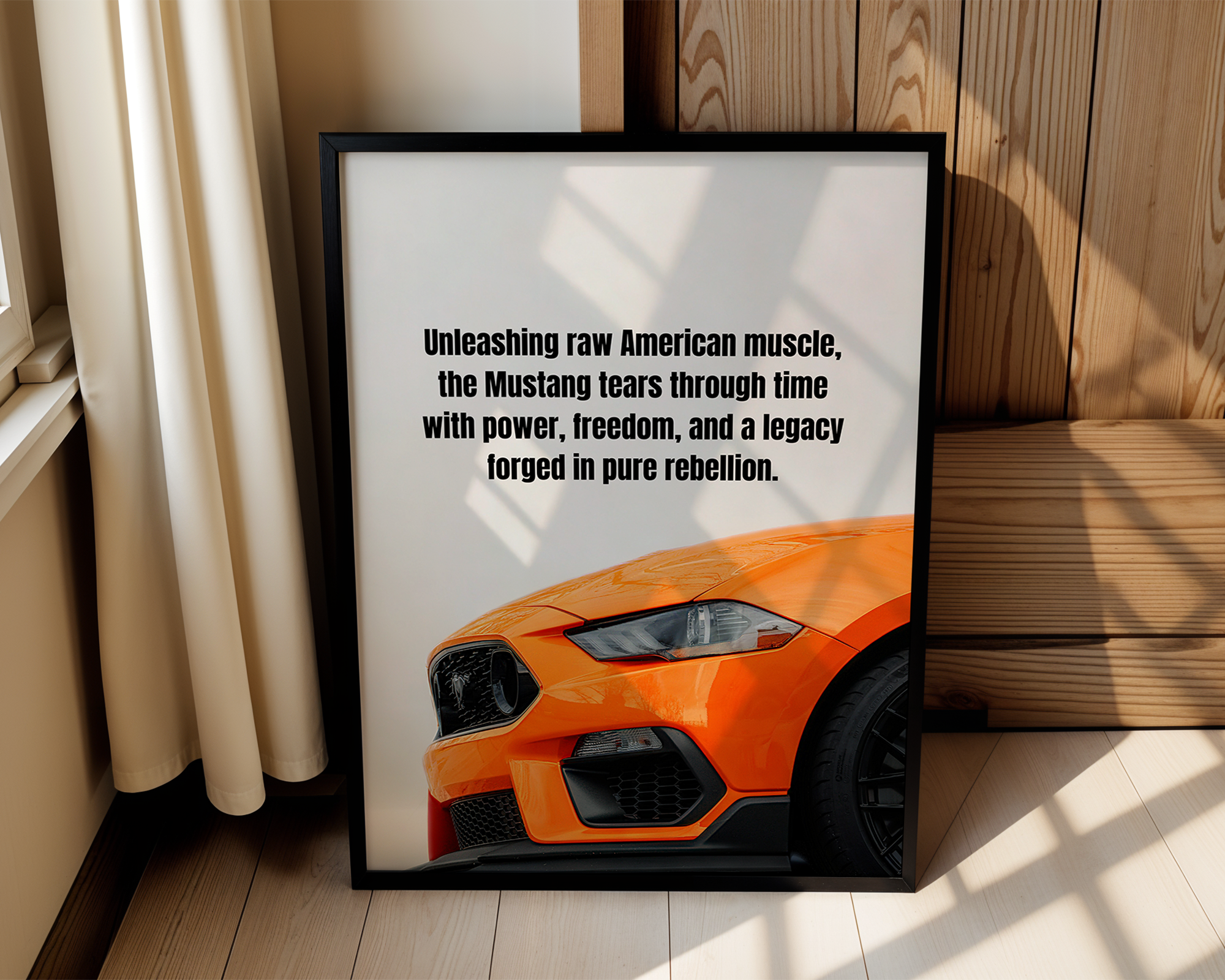 Mustang Muscle – Modern Framed Automotive Poster – For Car Enthusiast