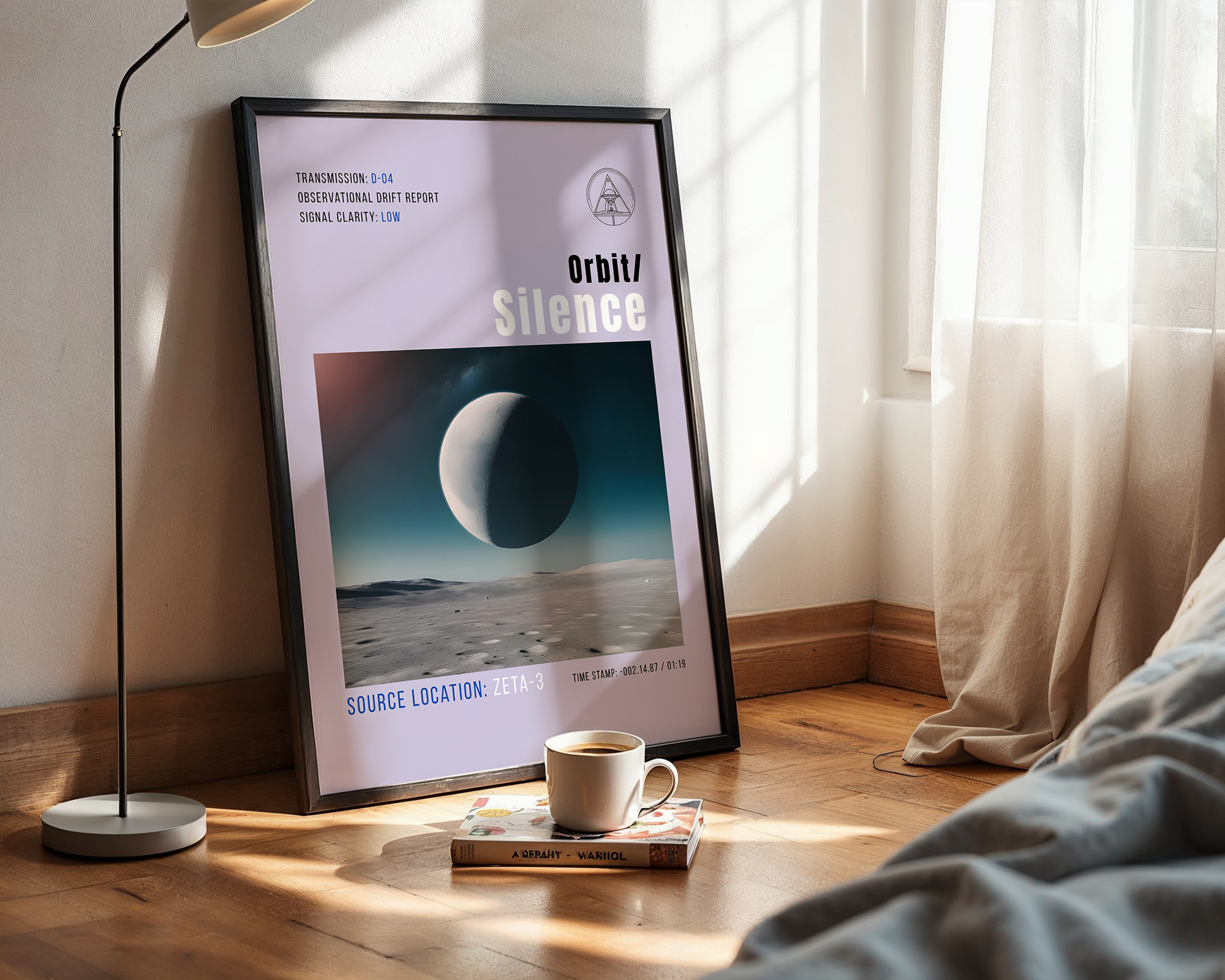 Orbit Silence – Abstract Minimalist Framed Wall Art Print – Modern Design