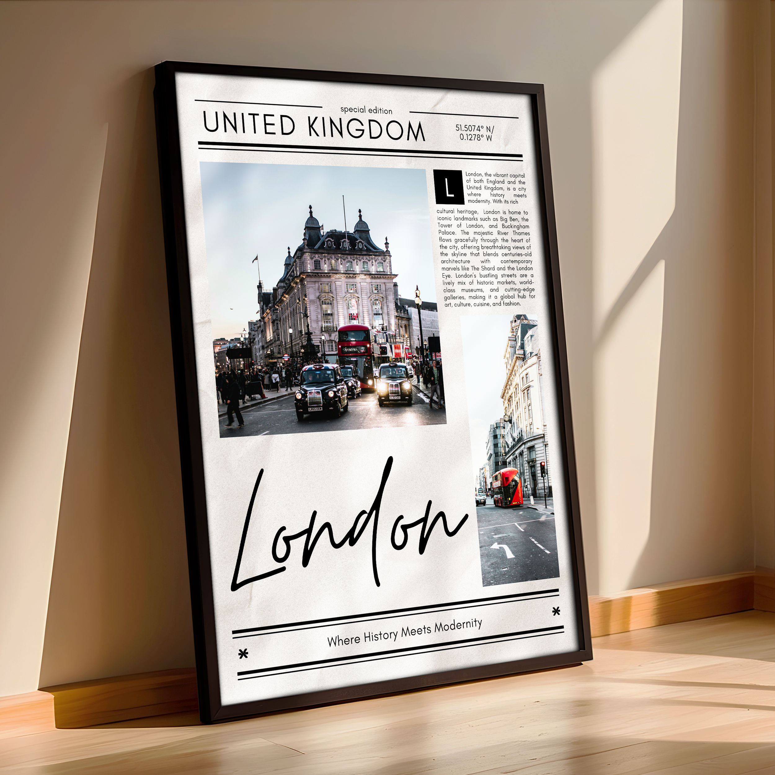 Framed London Poster - Timeless City Wall Art - Aesthetic Poster
