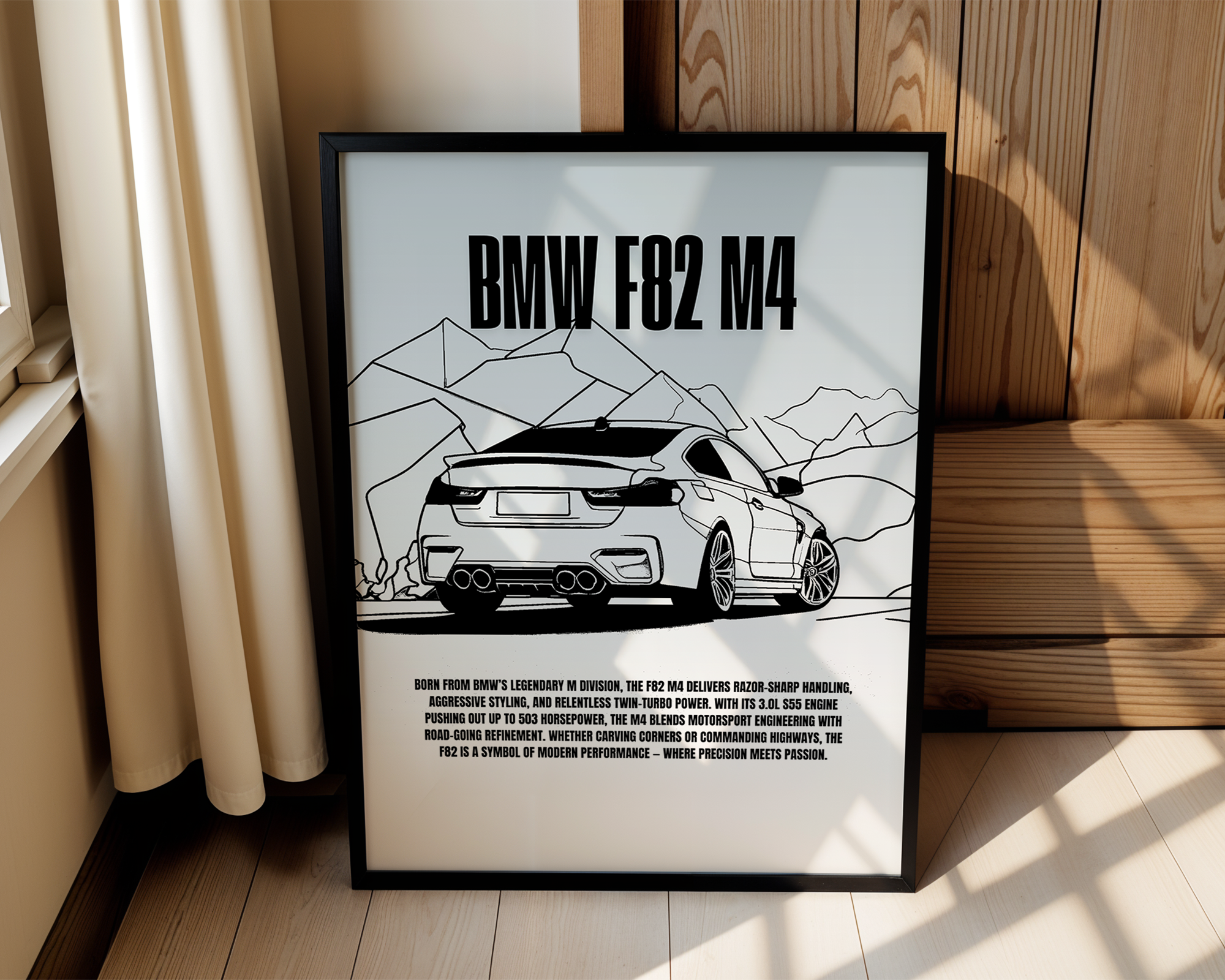 BMW F82 M4 – Precision & Power Framed Poster Art