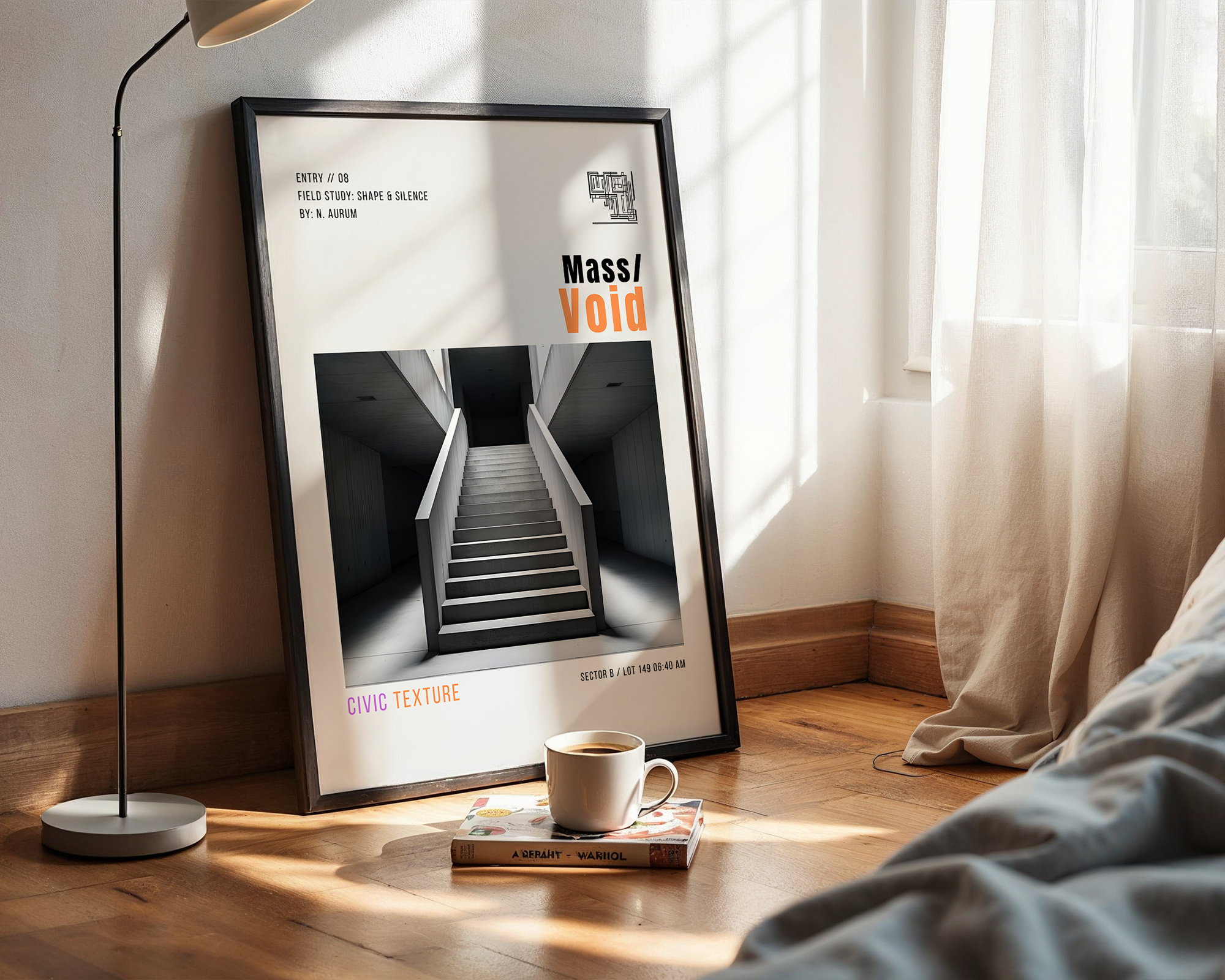 Mass Void – Abstract Minimalist Framed Wall Art Print – Modern Graphic Design