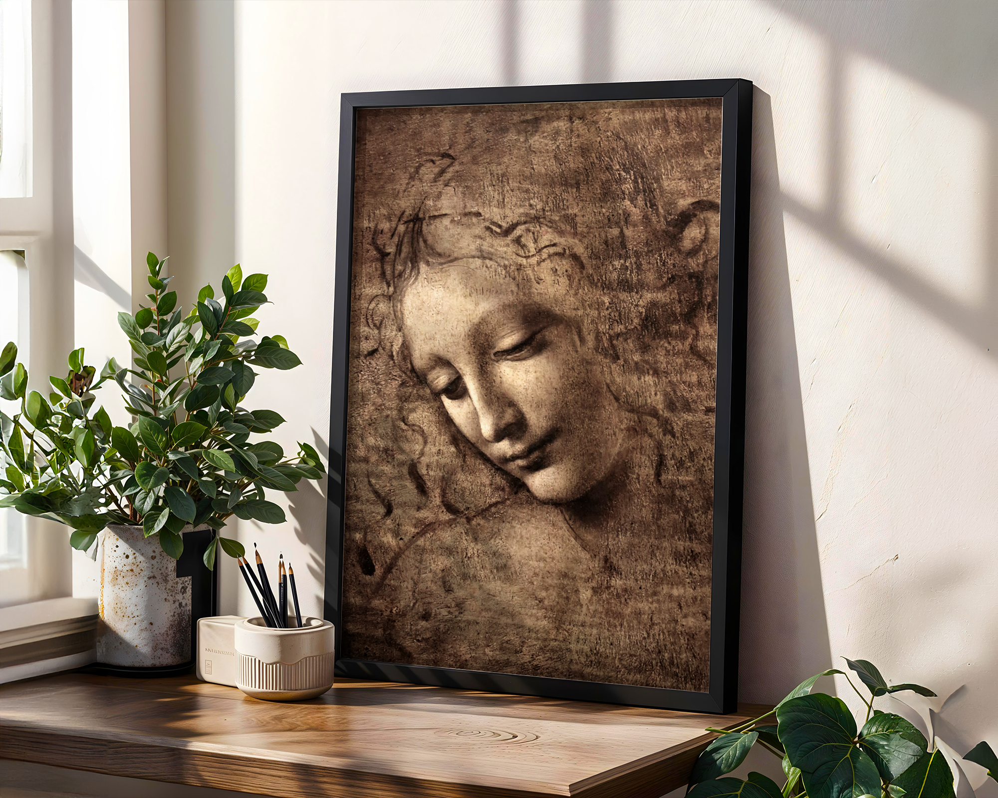 Delicate Beauty – Framed Print of Leonardo da Vinci’s La Scapigliata