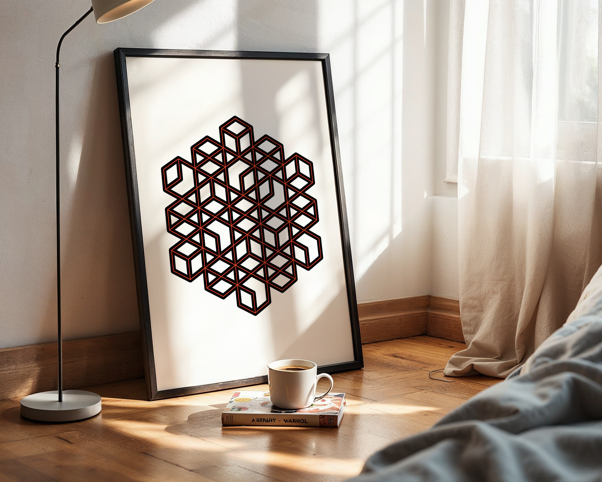 Timeless Abstract Geometry Poster – Mid-Century Bauhaus-Inspired Wall Art