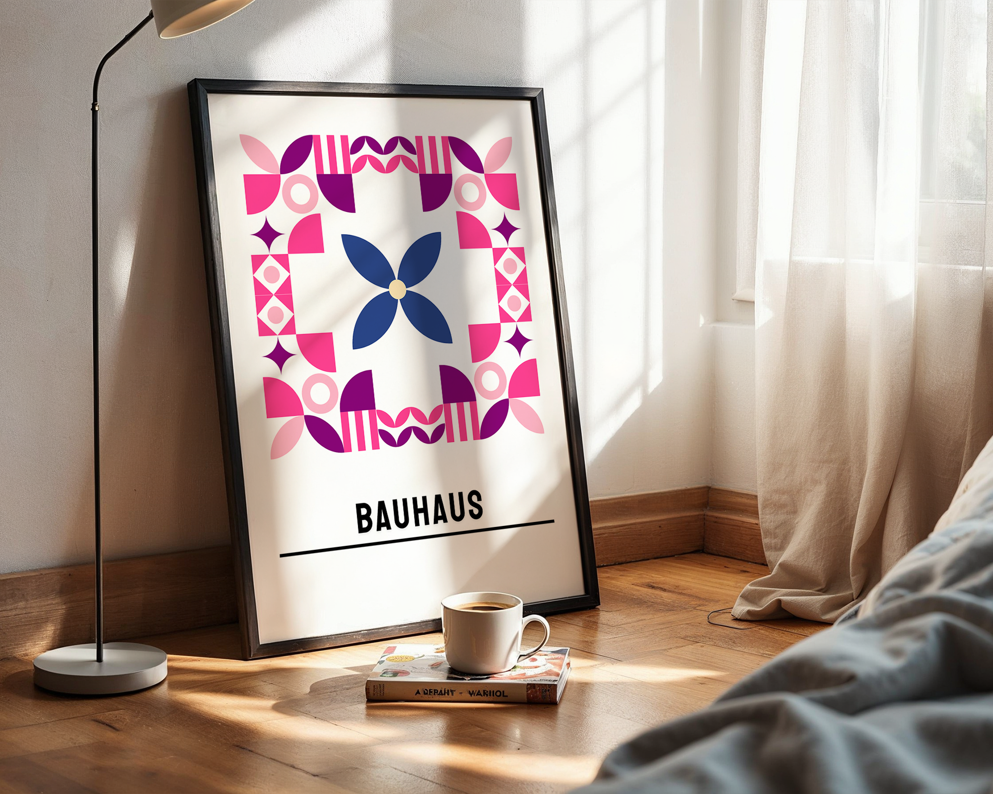 Abstract Home Wall Poster – Geometric Bauhaus-Inspired Art