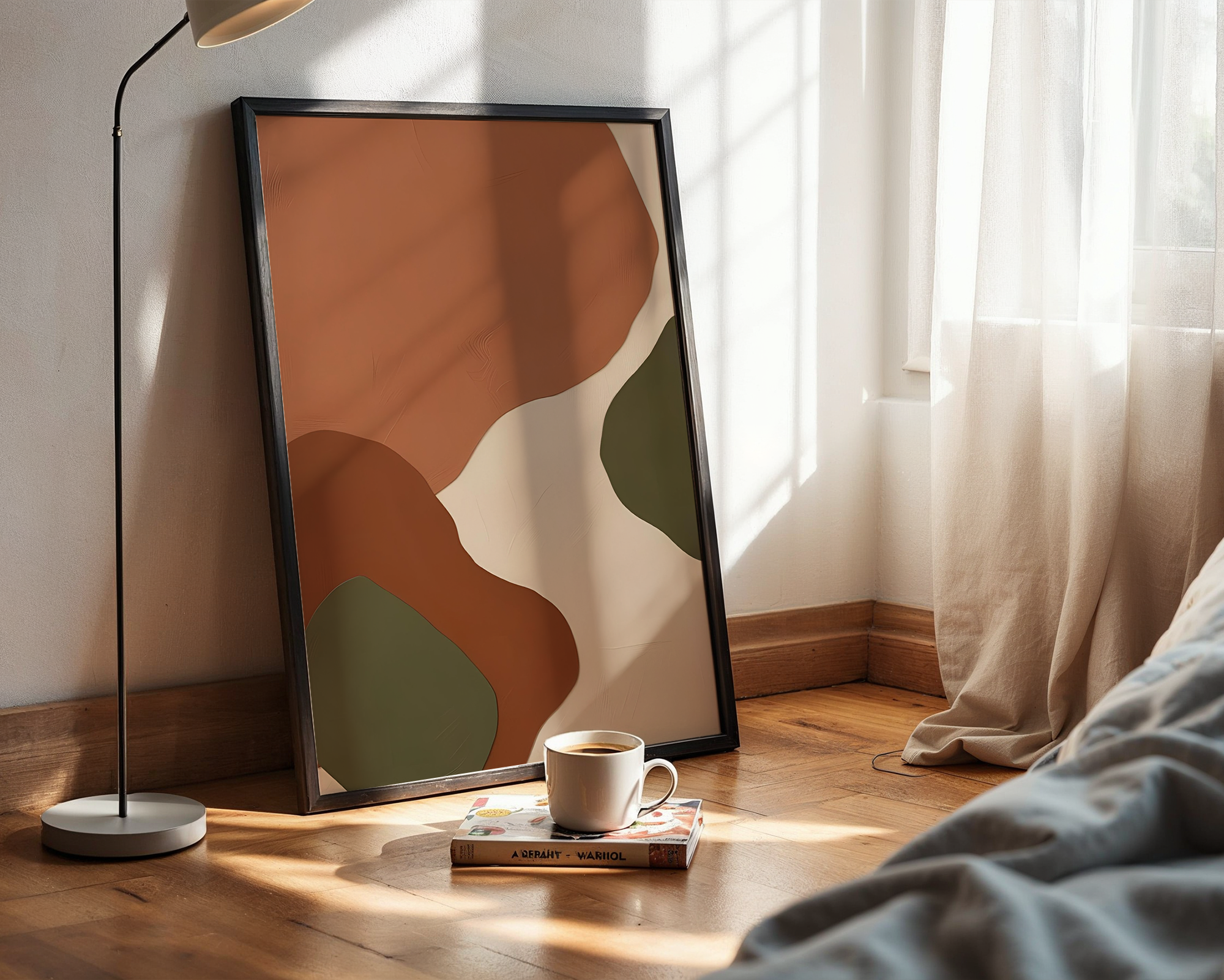 Calm Terrain – Nature-Inspired Abstract Framed Wall Poster in Earth Tones