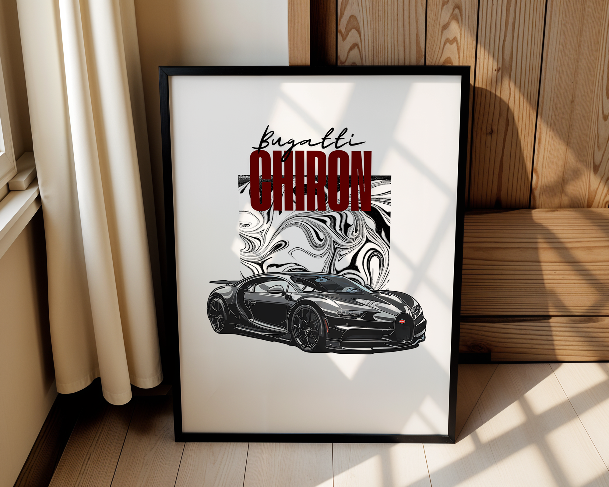Bugatti Chiron - Automotive Pop Art Framed Poster