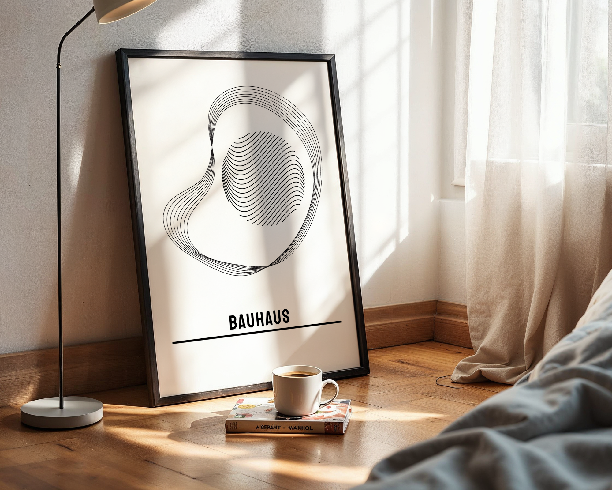 Form & Function Wall Art – Bauhaus-Inspired Modern Poster Print, Framed