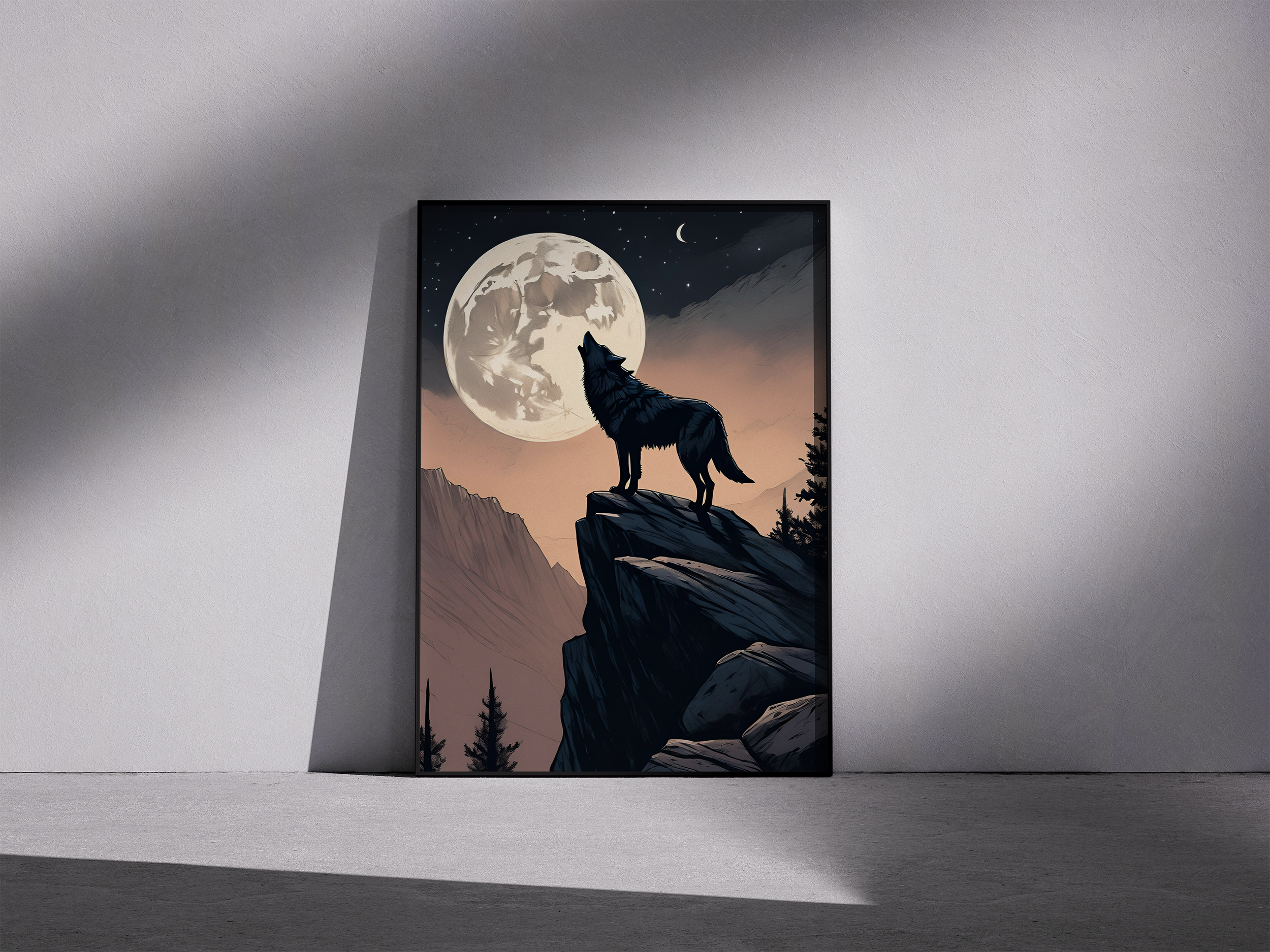 Silent Guardian – Majestic Wolf Framed Wall Art