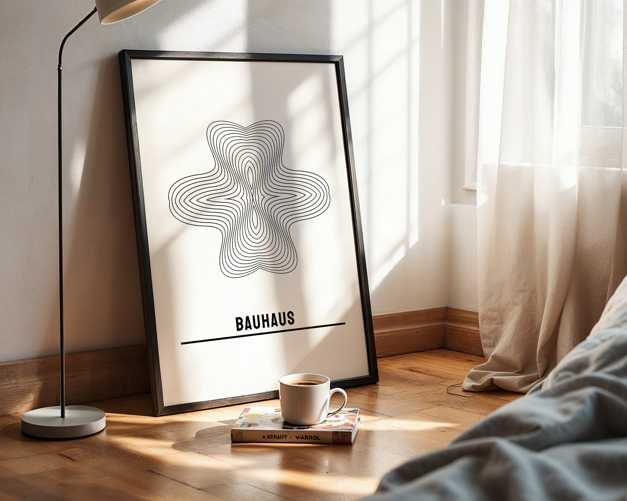 Framed Bauhaus Wall Print – Abstract Modernist Poster for Interiors