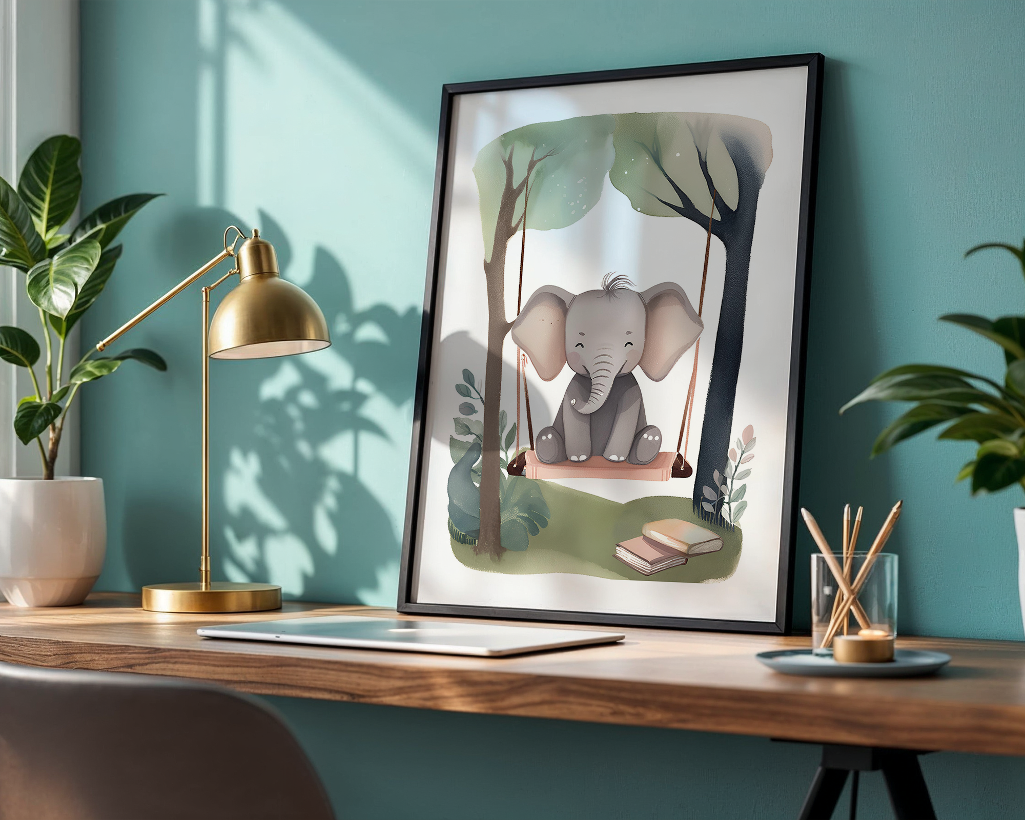 Baby Elephant - Framed Poster