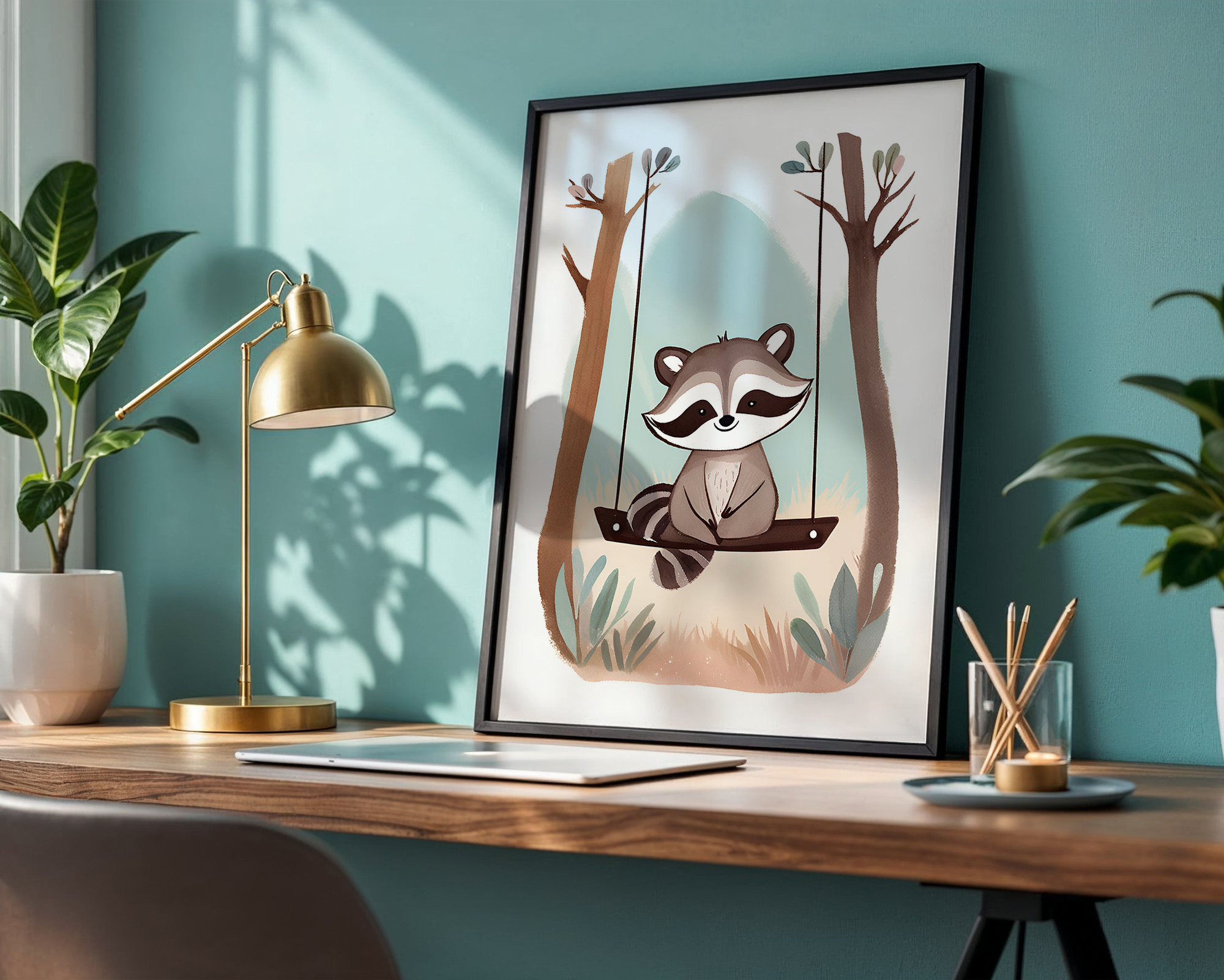 Baby Racoon - Framed Poster