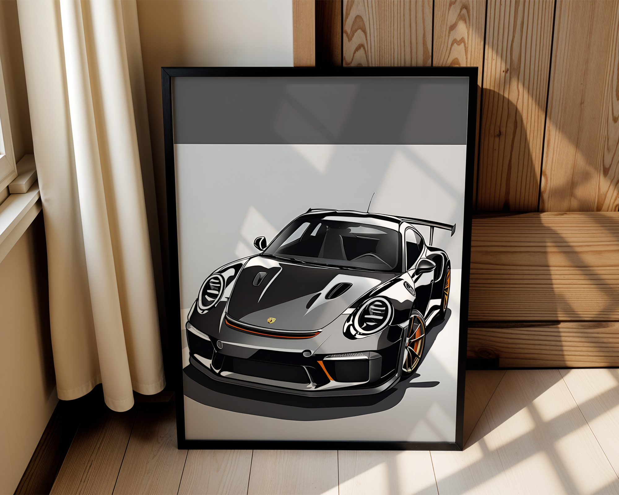 Porsche 911 GT3 RS Framed Sketch Art