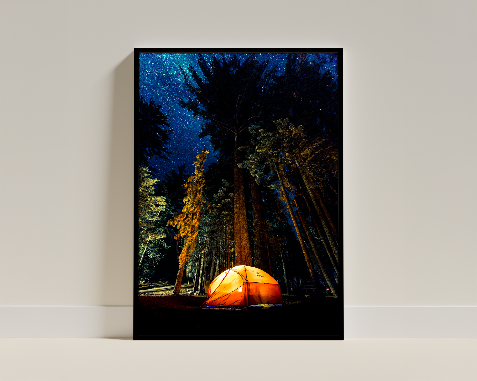 Camping Beneath the Stars – Night Adventure Framed Print