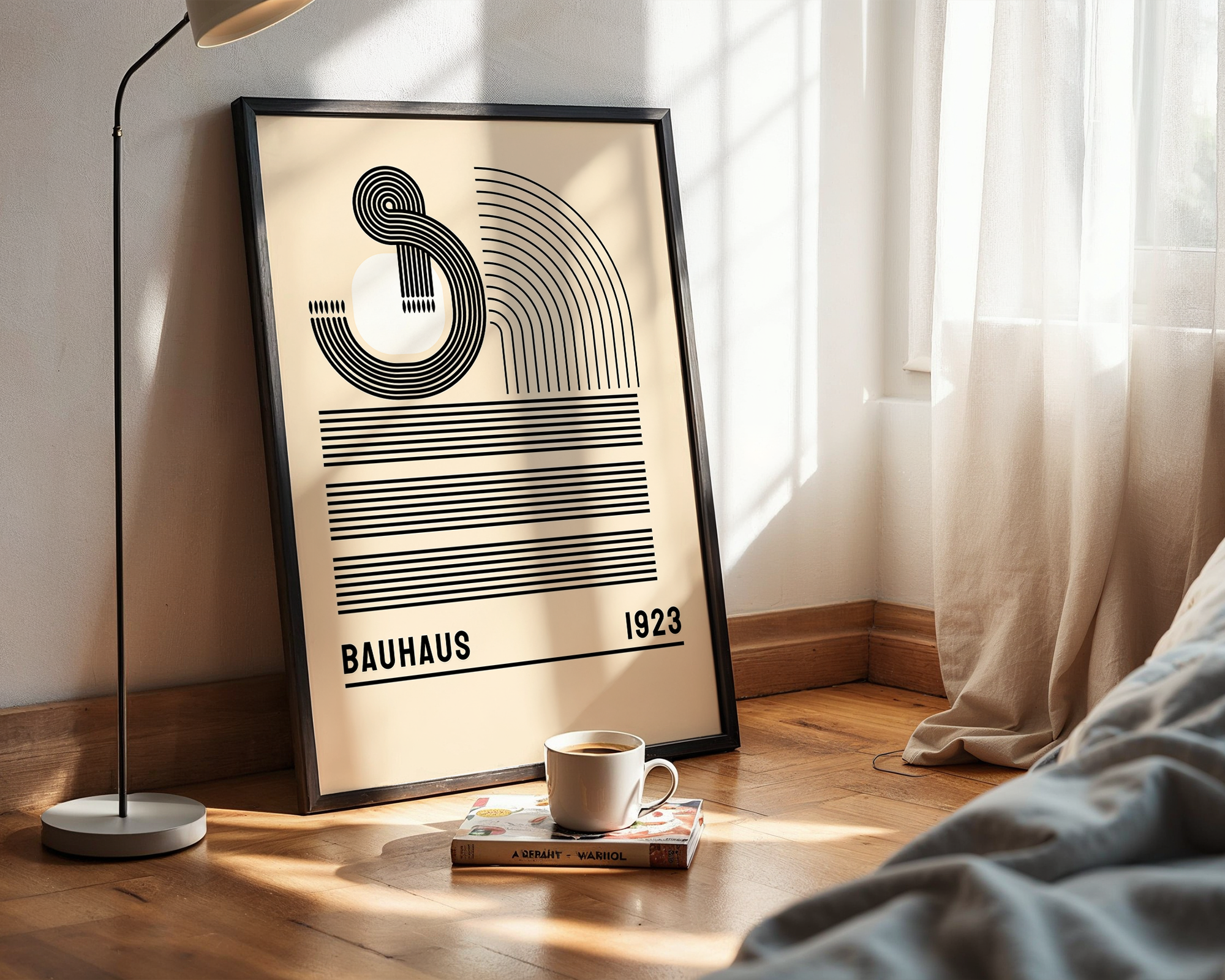 Mid-Century Modern Wall Art – Abstract Geometric Print in Bauhaus Style