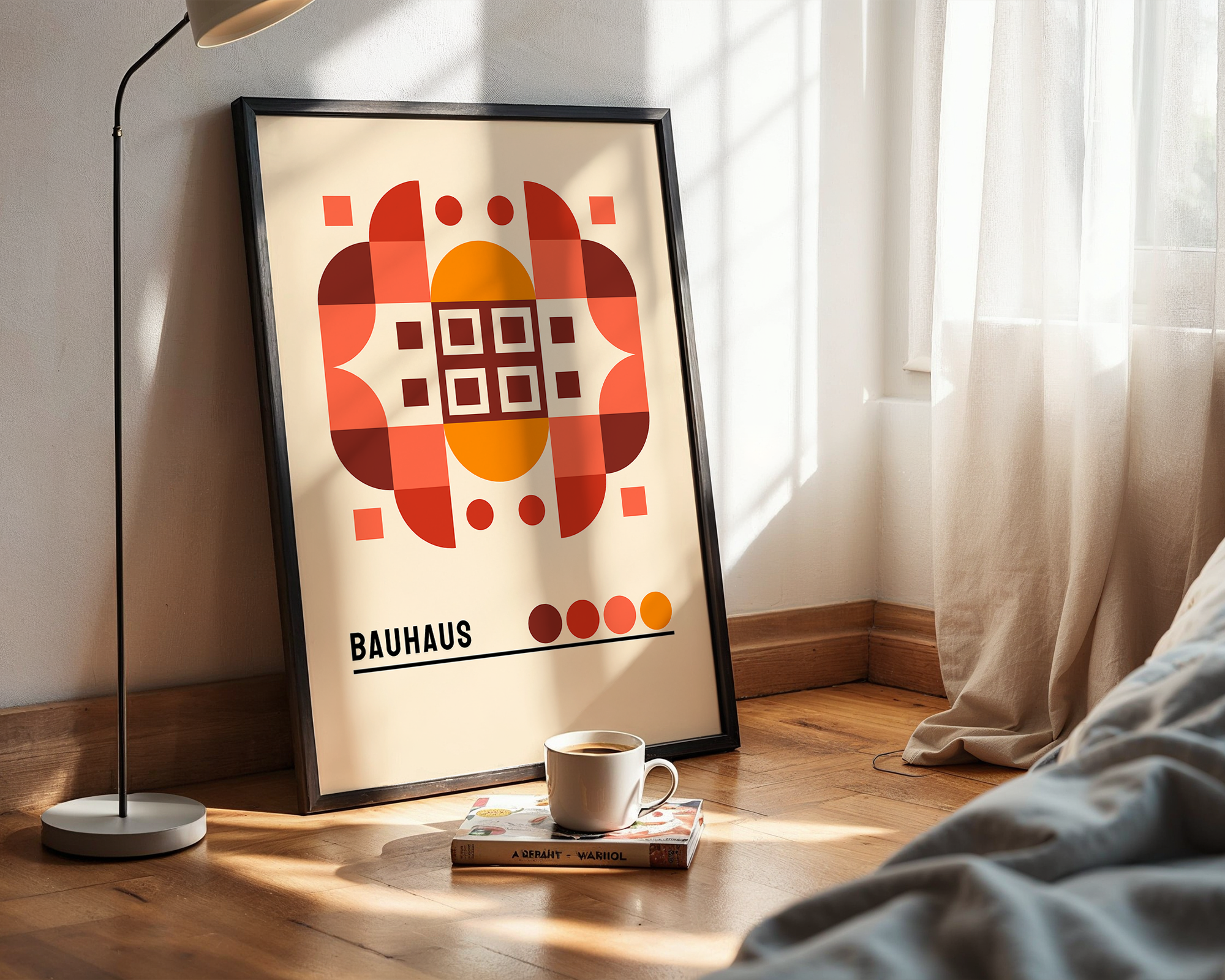 Mid-Century Composition Poster – Abstract Form and Geometry