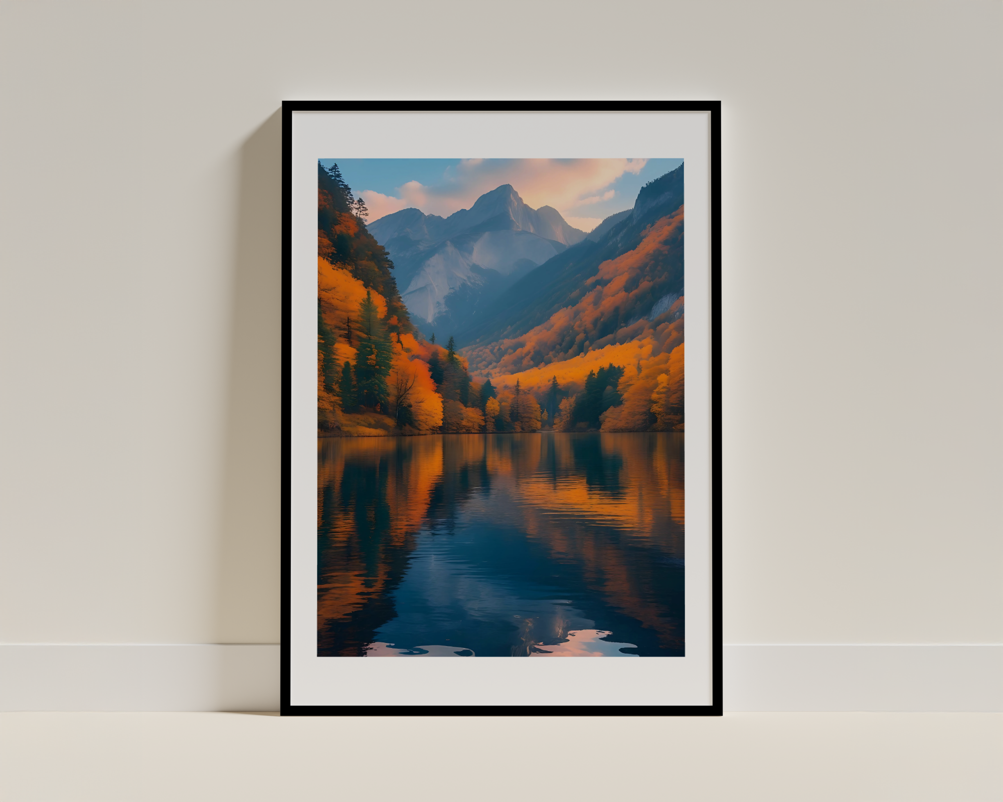 Autumn Mountain Landscape - Framed Poster