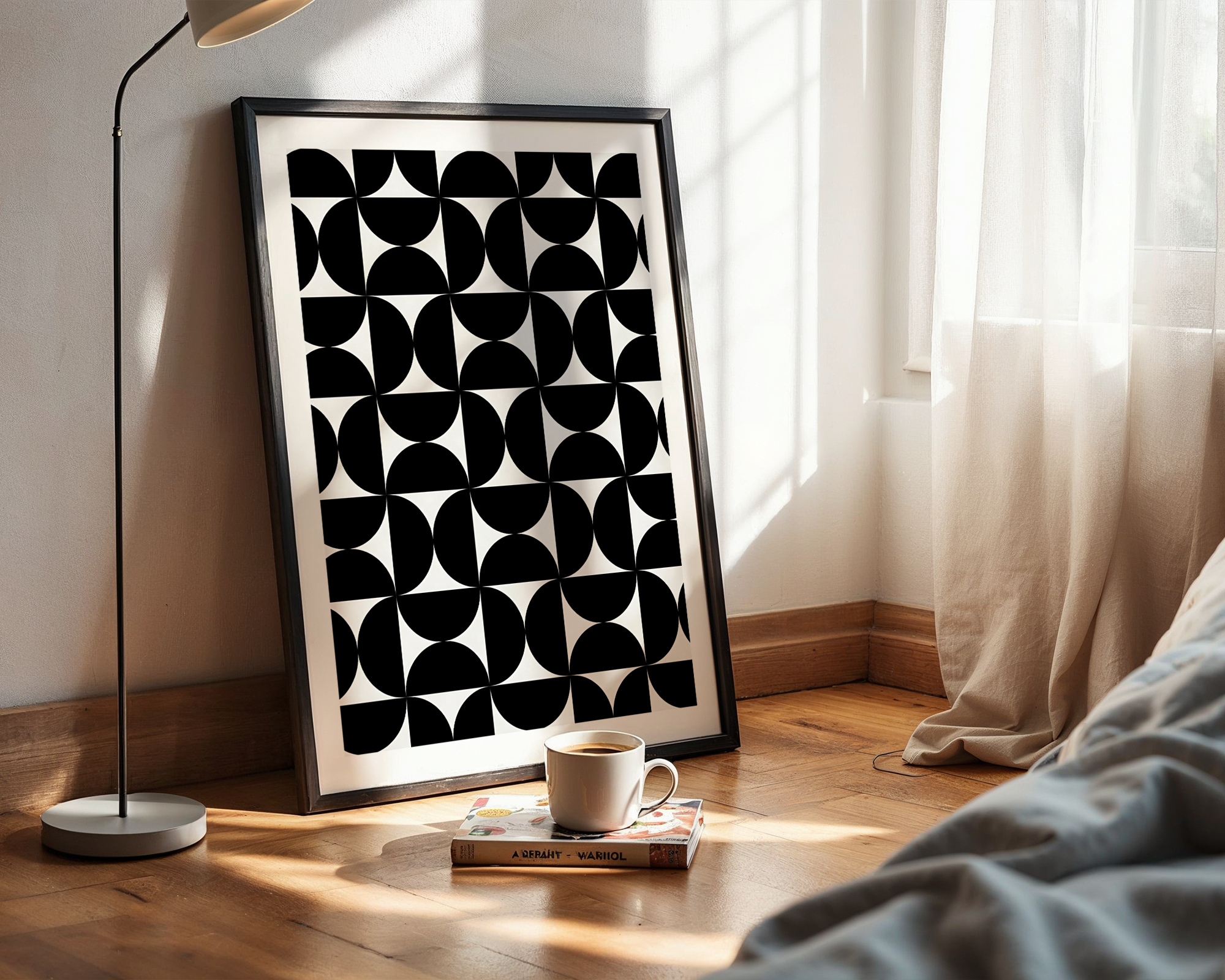 Black & White Geometric Wall Art – Bold Minimalist Abstract Print