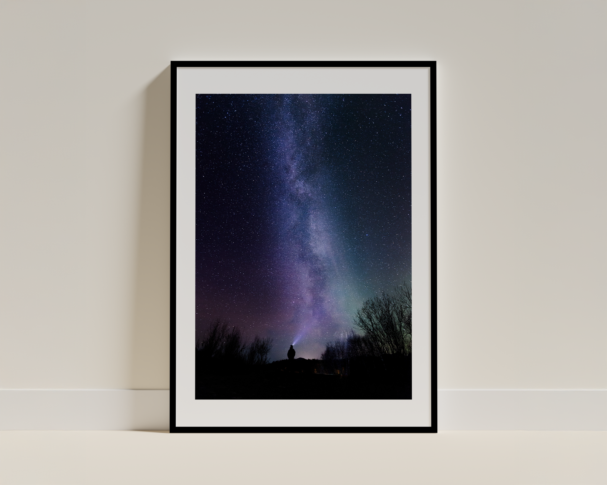 Beneath the Stars – Milky Way Galaxy Framed Print for Cosmic Dreamers