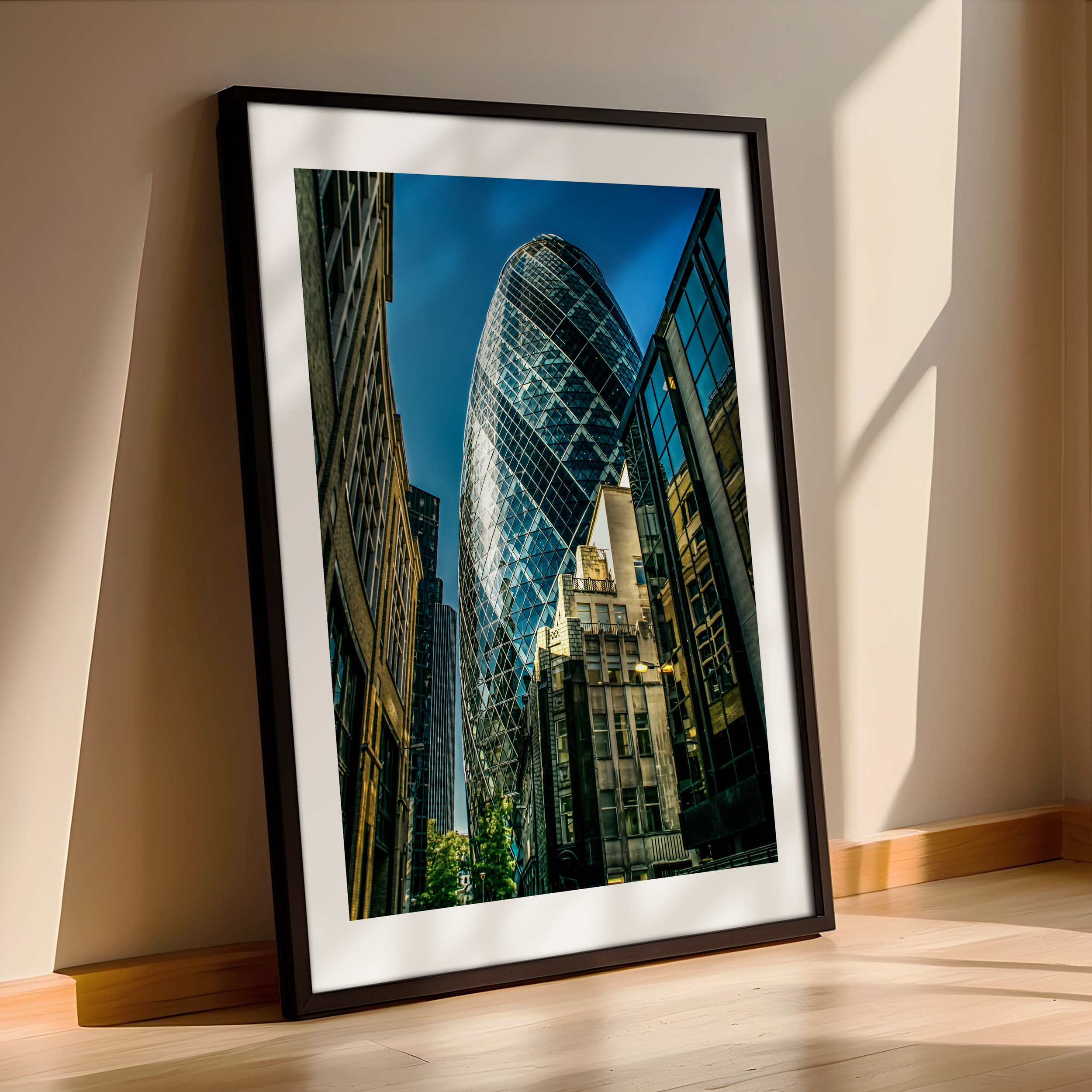 Iconic London Cityscape - The Gherkin – Contemporary Framed Wall Decor