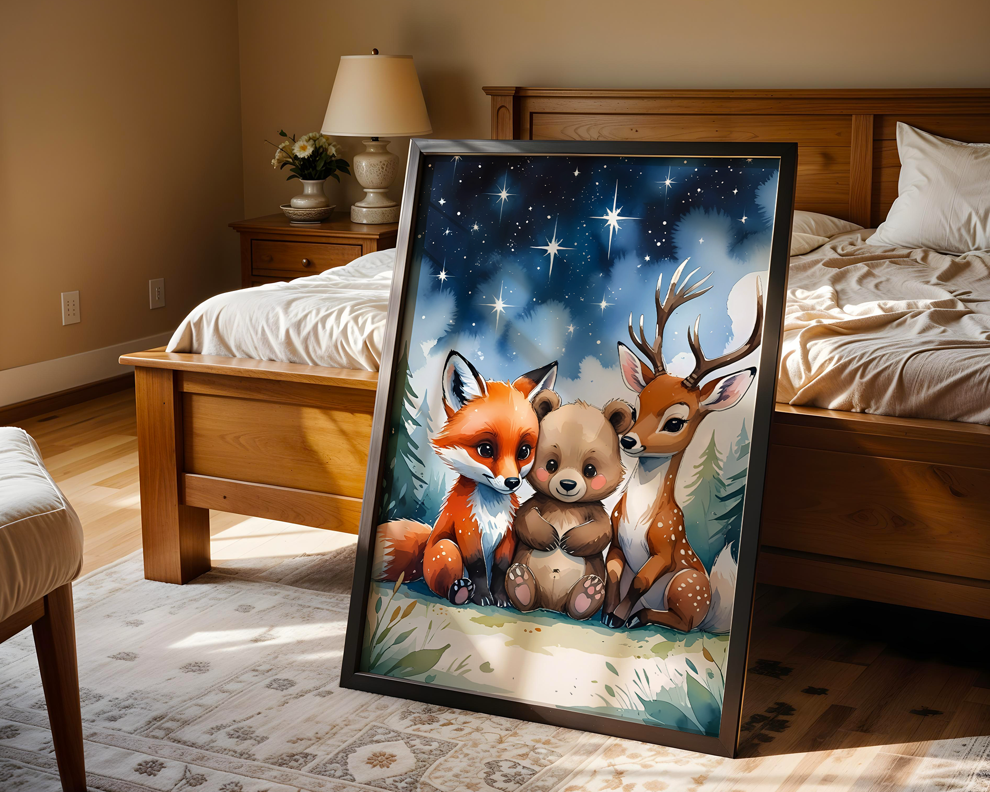 Forest Snuggles 1 – Baby Animal Friends Poster for Nursery