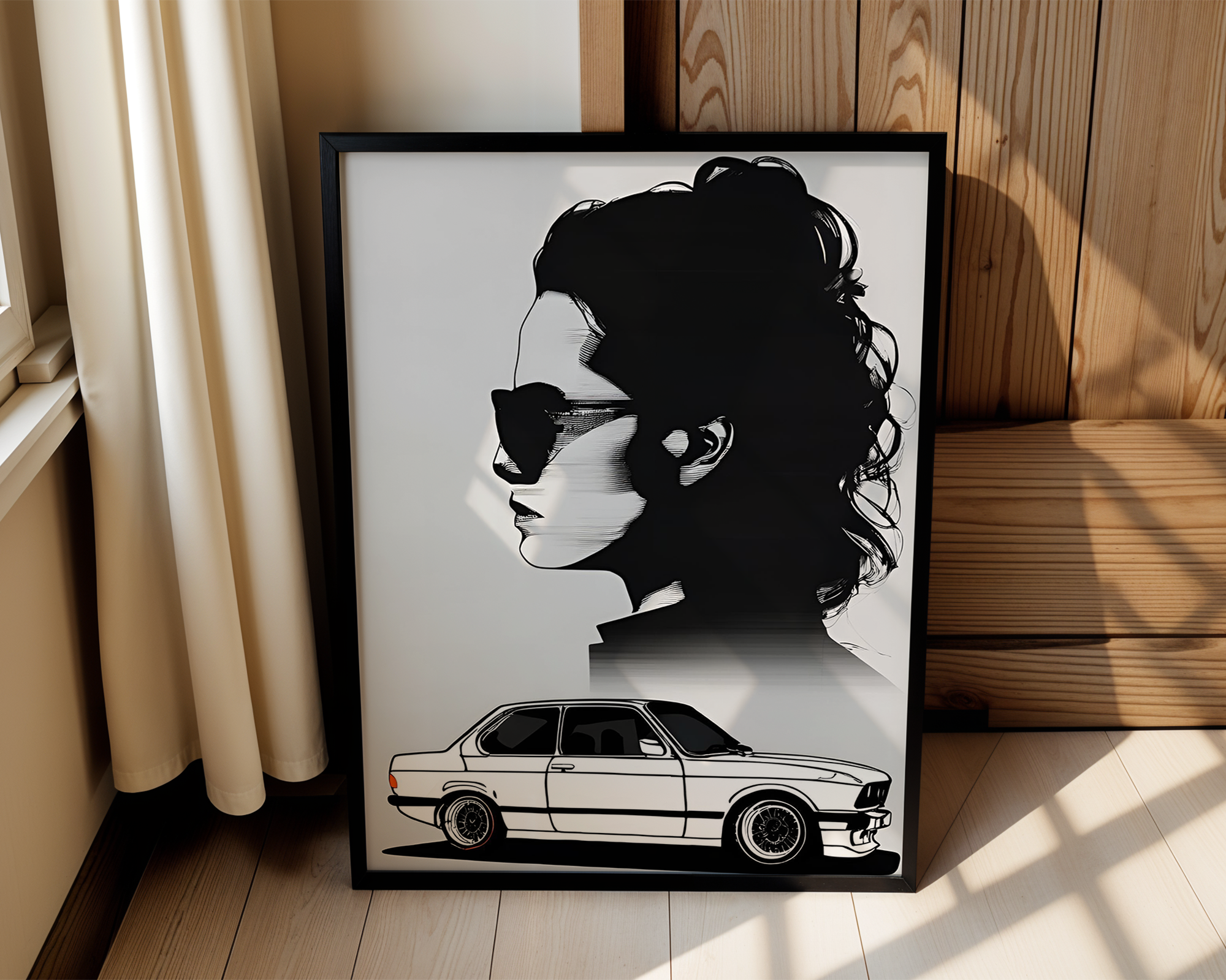 Retro Vision - BMW E21 Side Profile - Framed Print