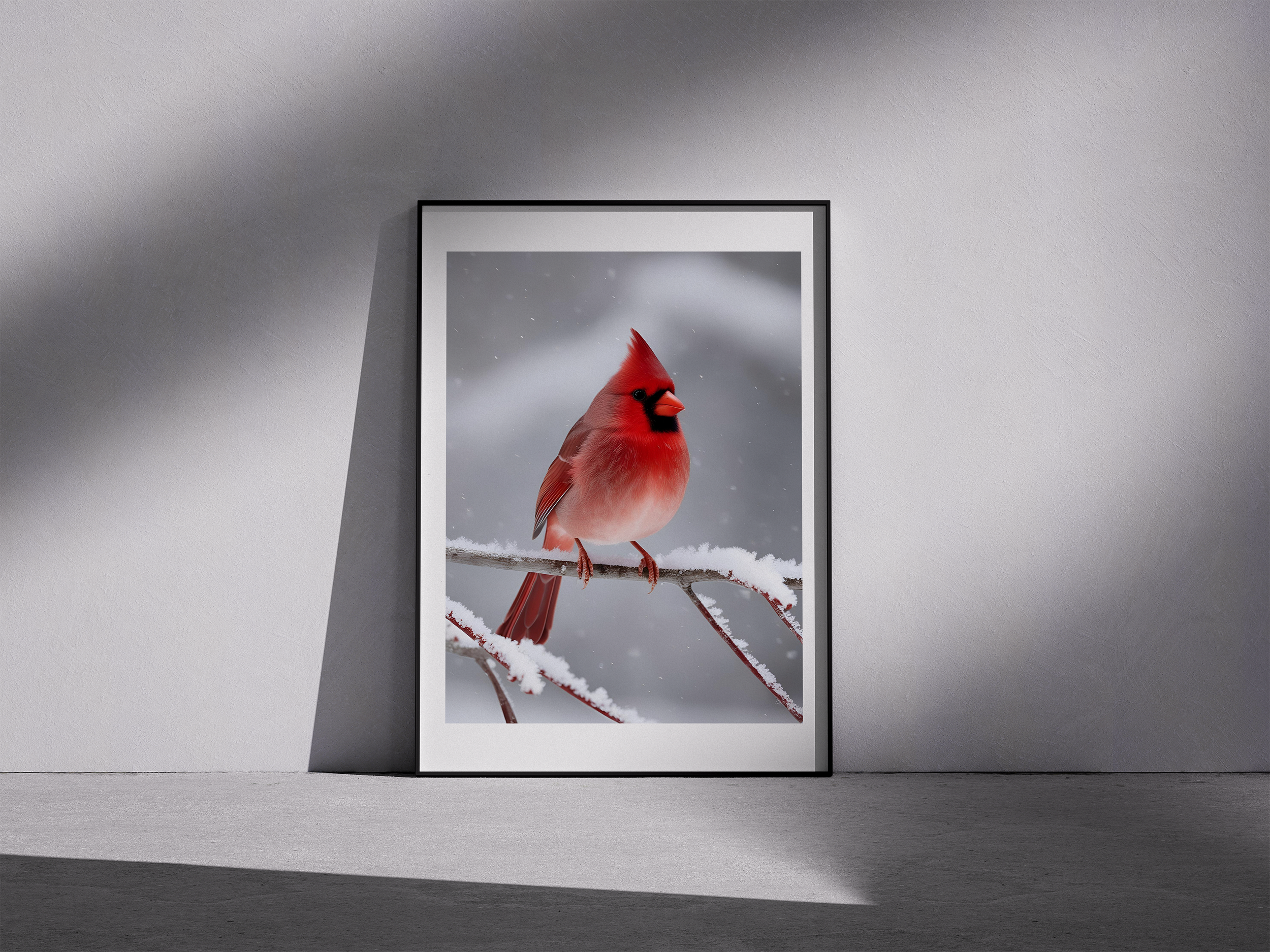 Framed Cardinal Wall Art – Peaceful Winter Scene For Bird Lovers