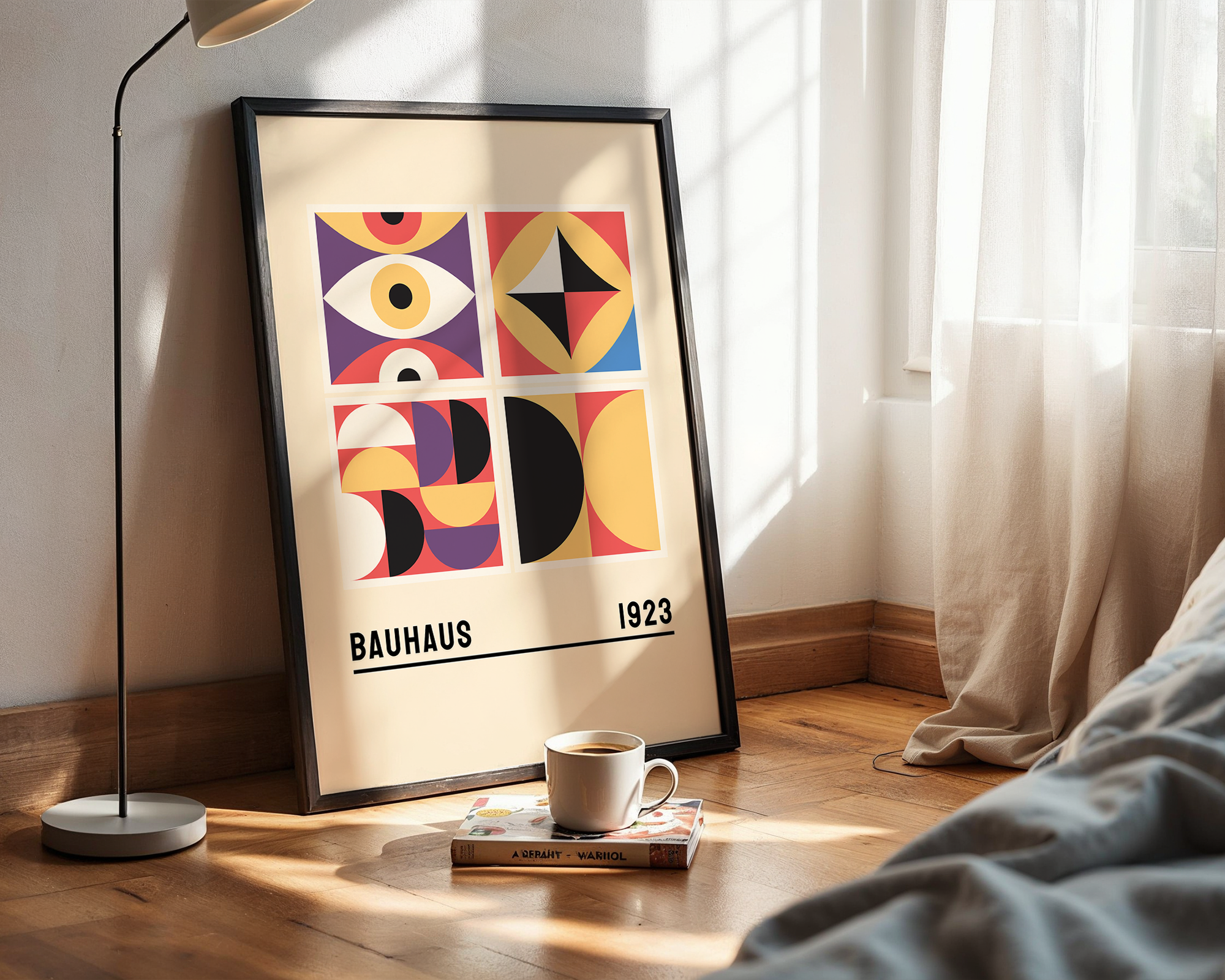 Modern Grid Layout Poster – Abstract Bauhaus Design