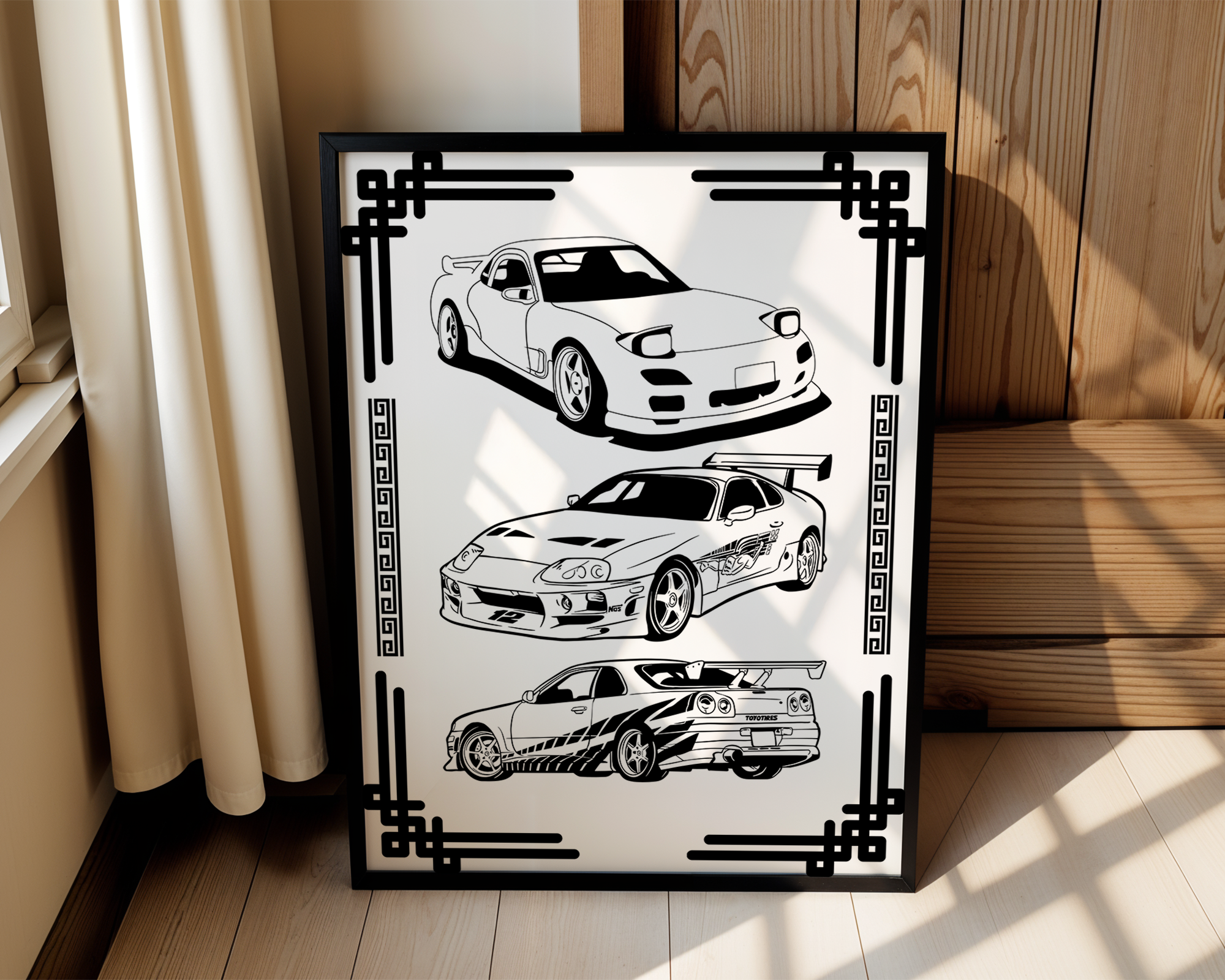 The JDM Legends – Modern Framed Automotive Poster