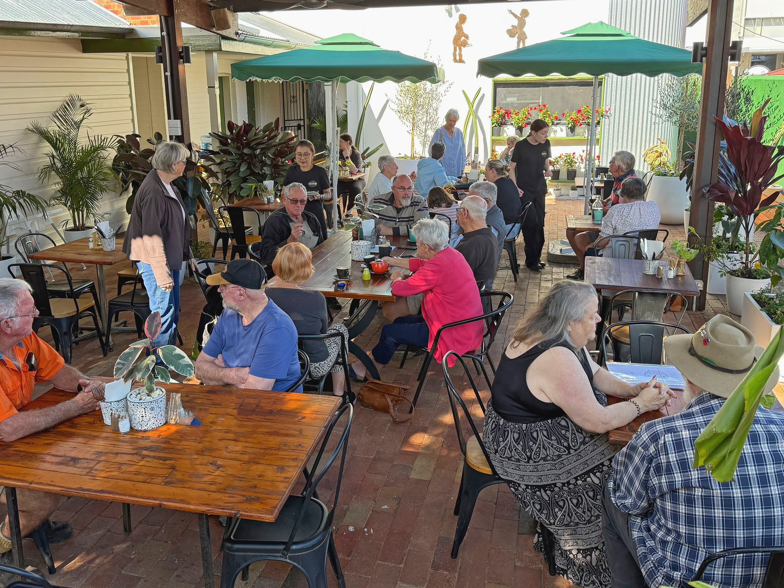 Kaye's Kitchen Patio Garden area with customers