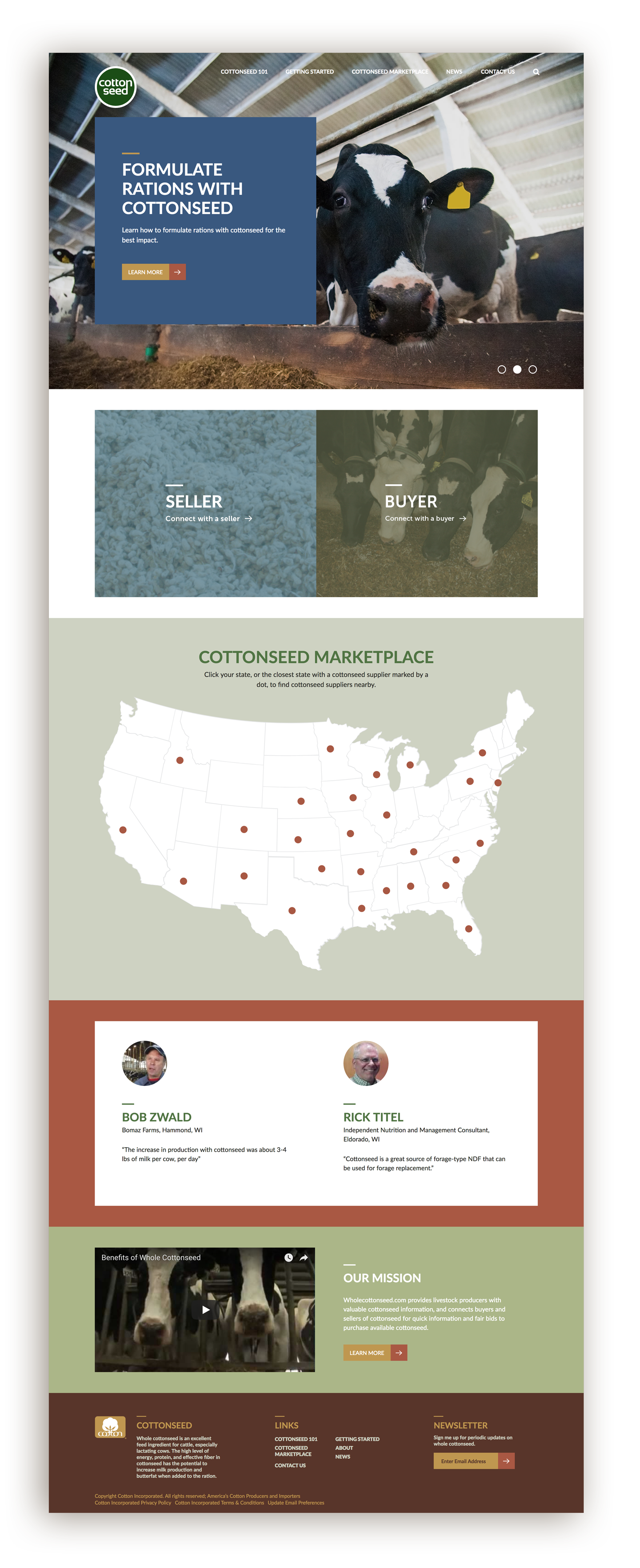 WholeCottonSeed.com educational website design