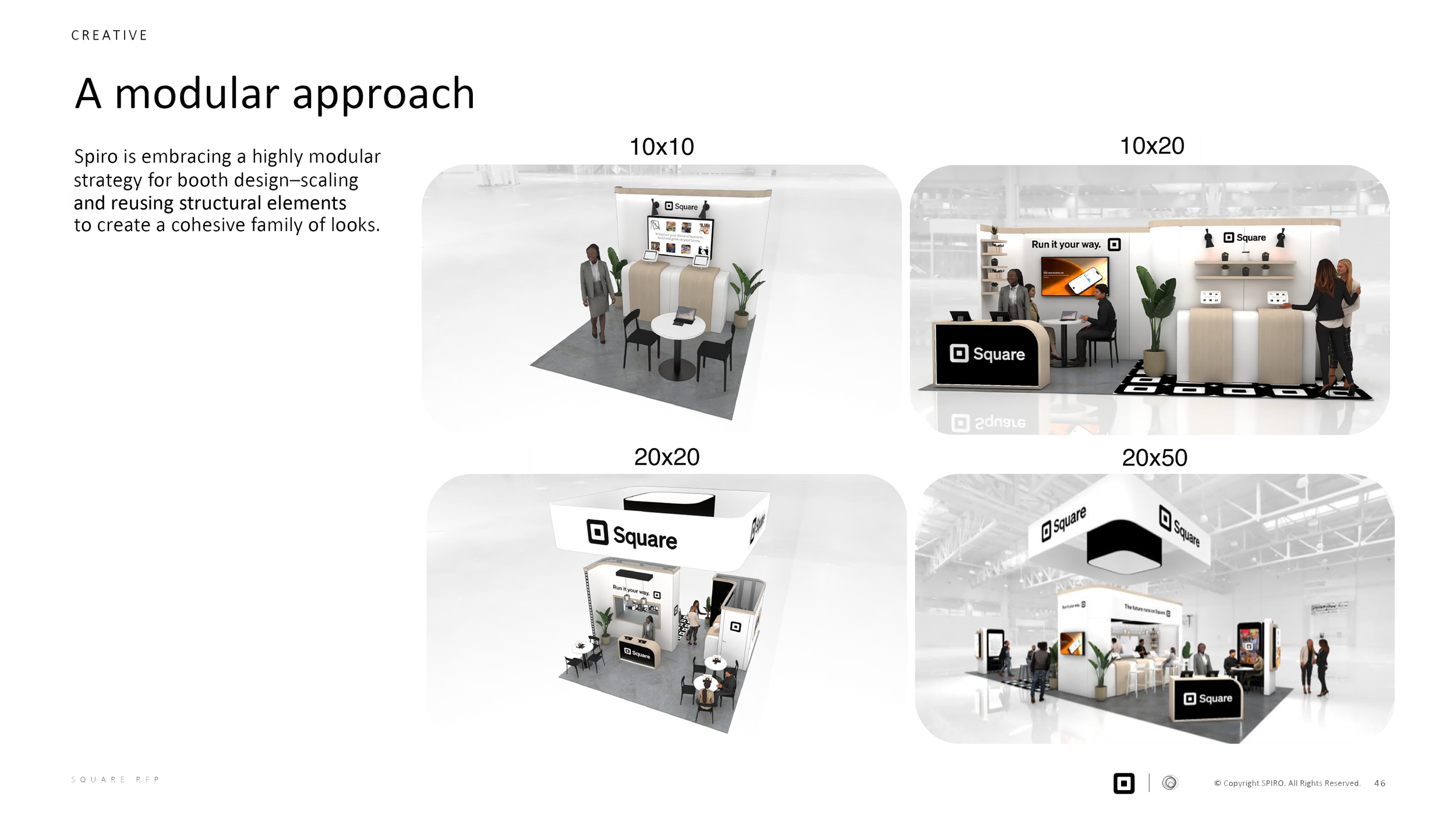 Square trade show exhibit and design