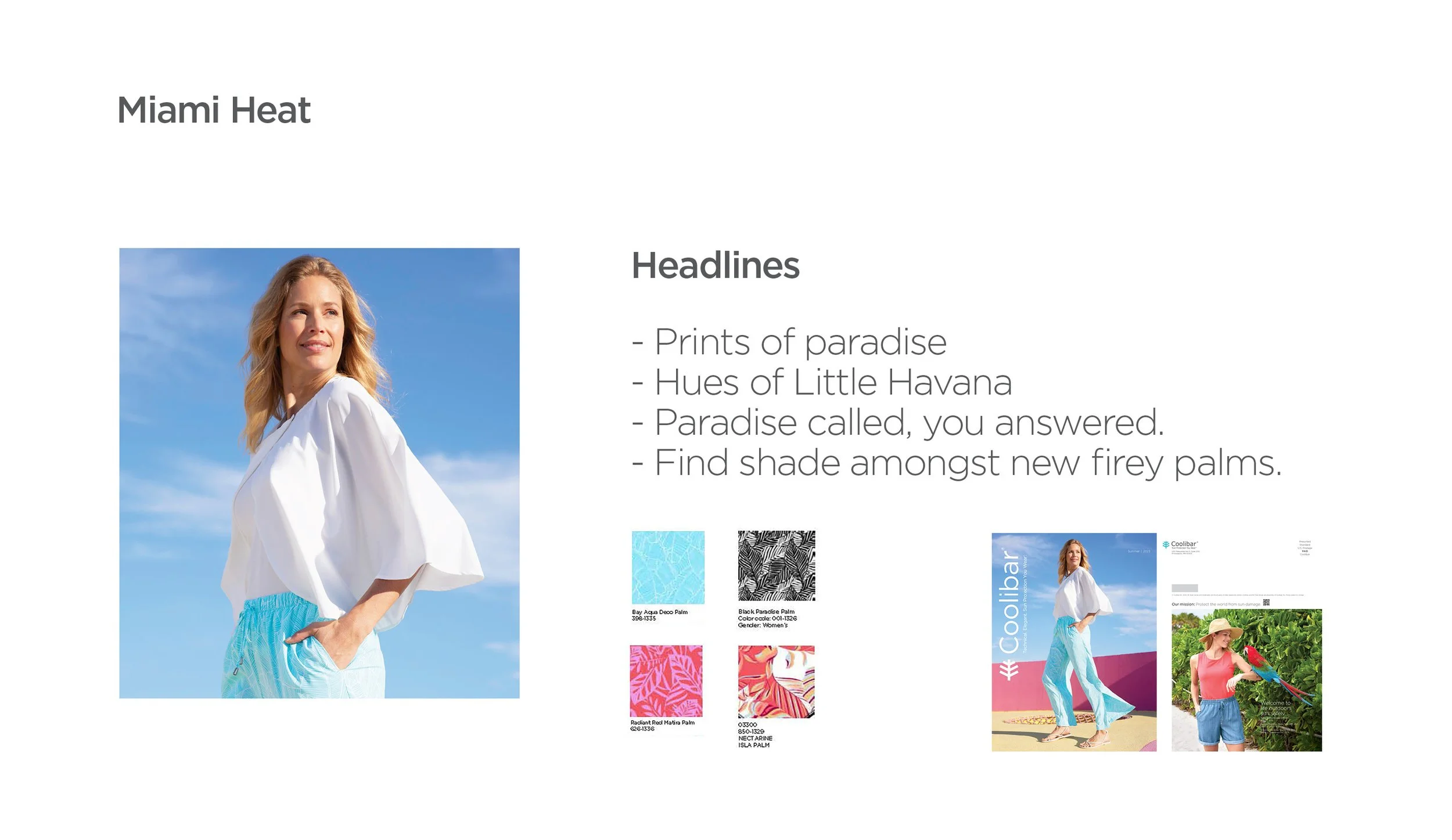 Coolibar seasonal color palettes with campaign photography