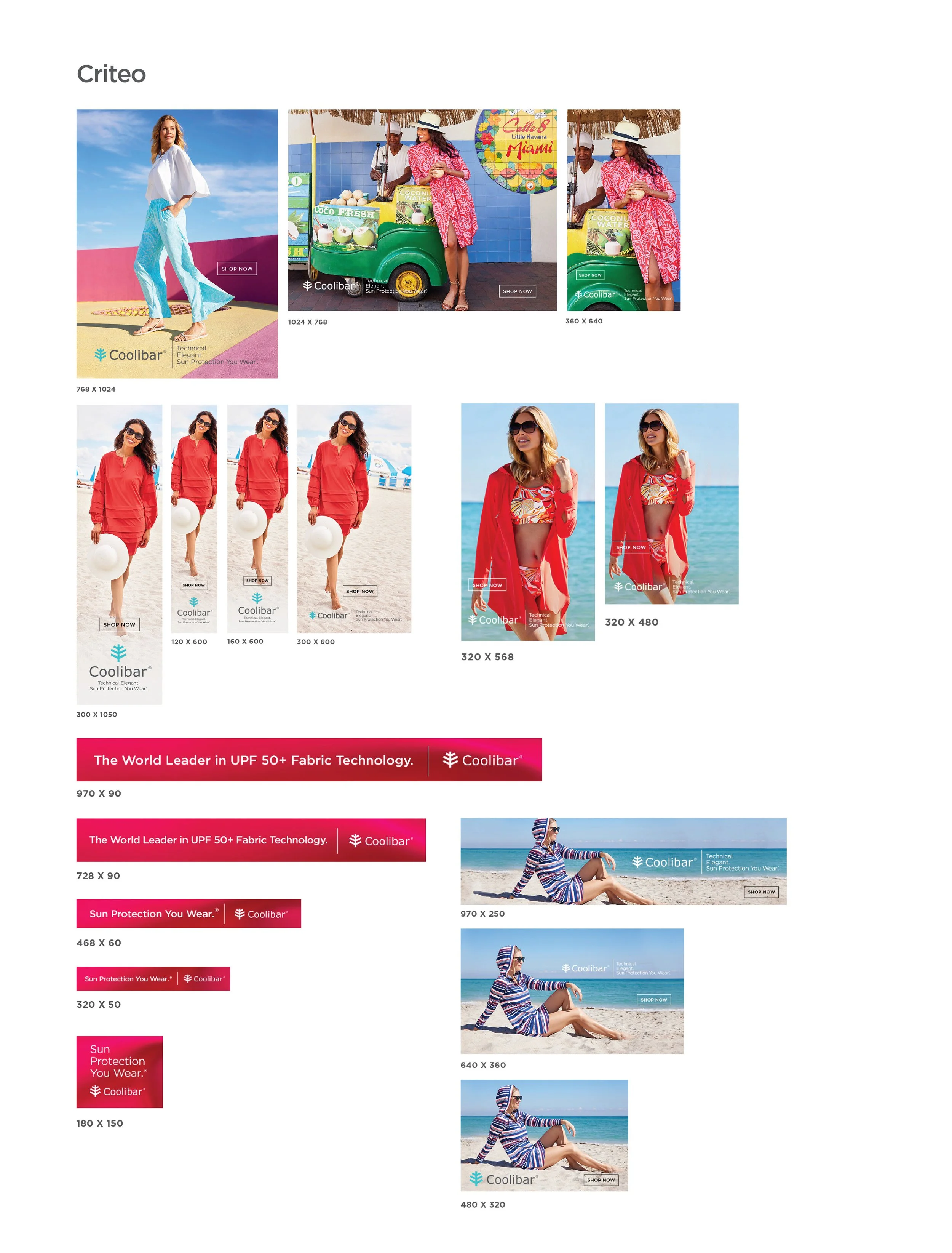 Coolibar digital campaign system across ecommerce and marketing channels