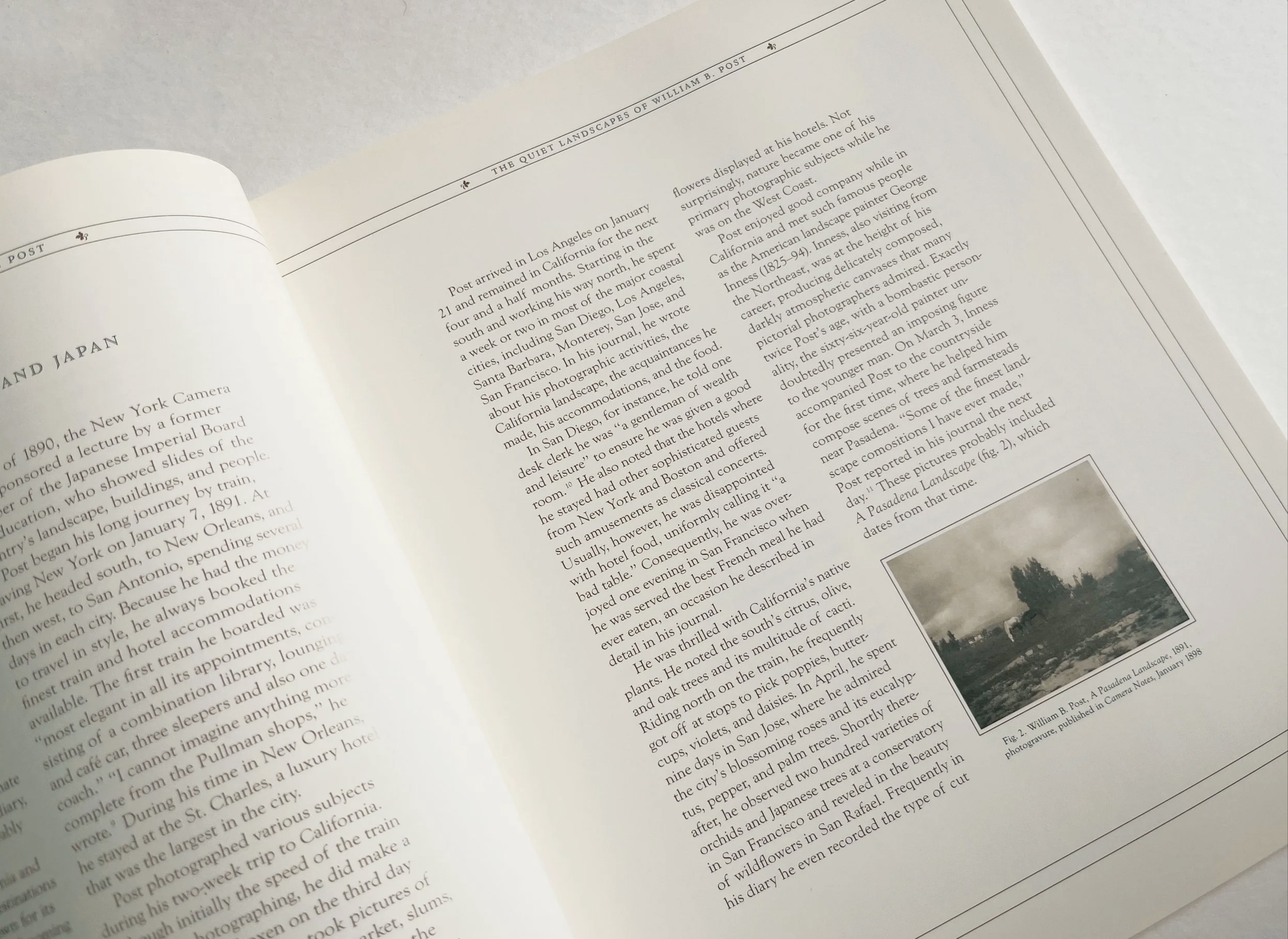 Interior page from The Quiet Landscapes of William Post exhibition catalog