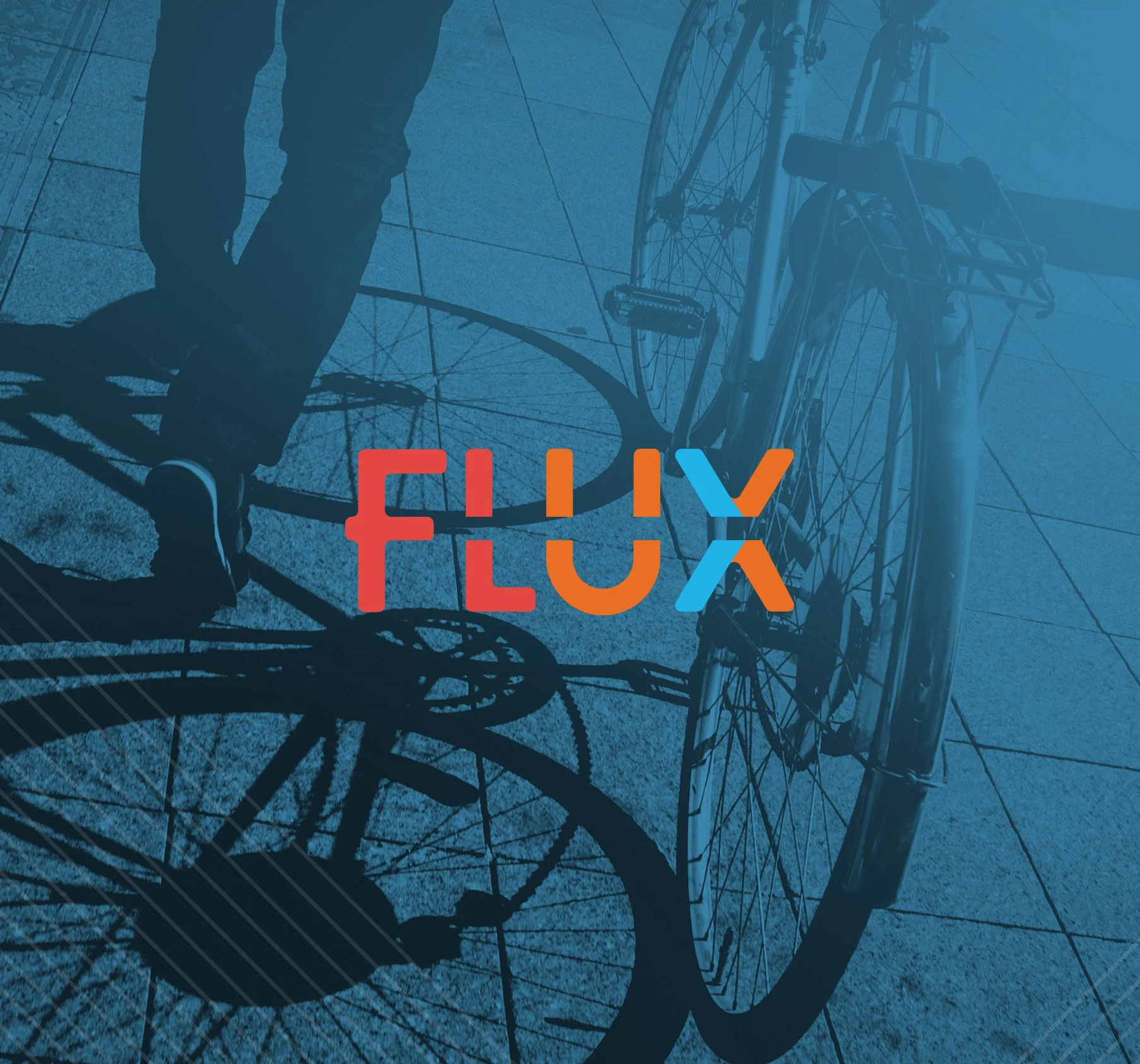 Flux Apartments brand identity system and graphic elements