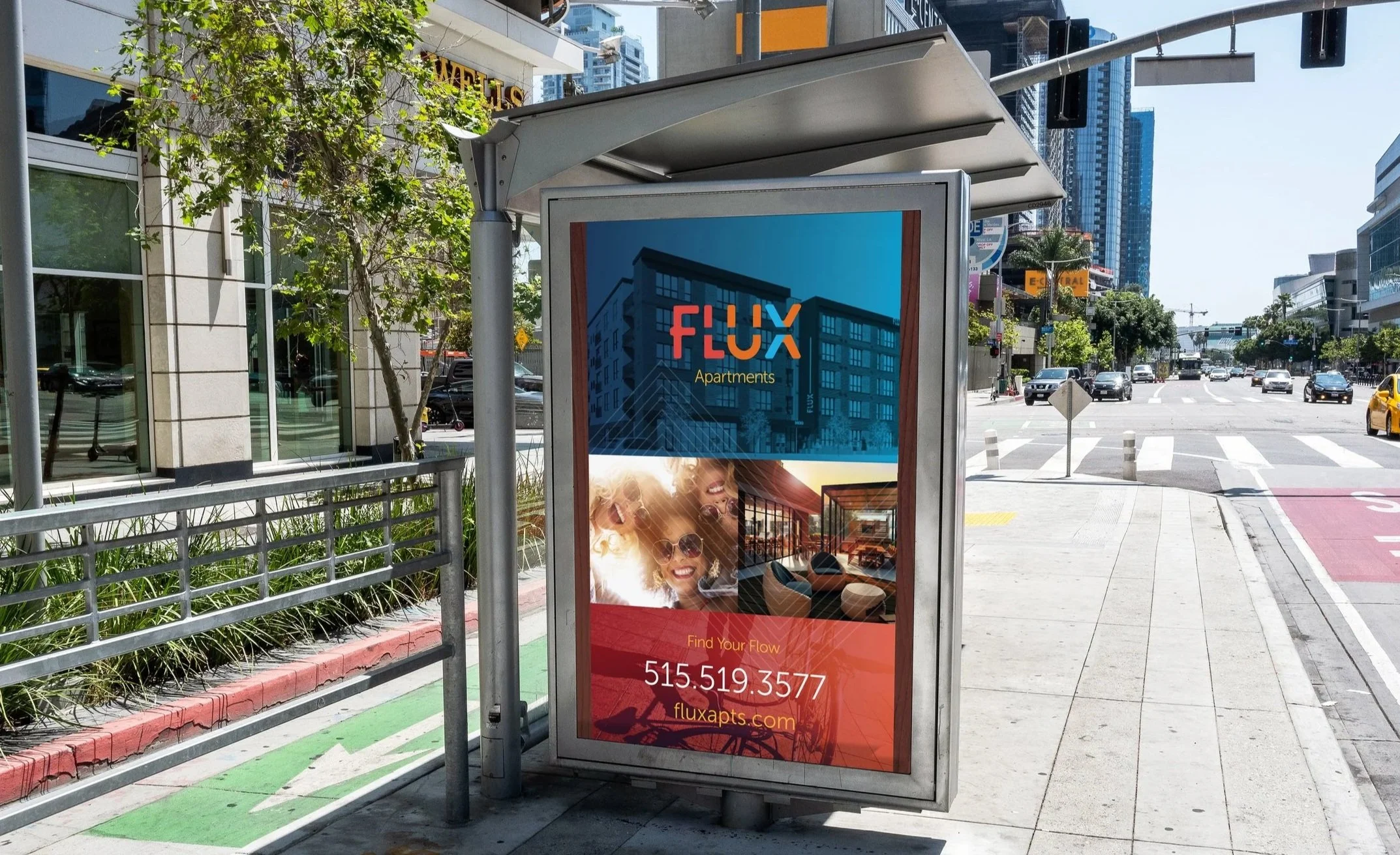 Flux Apartments outdoor advertising
