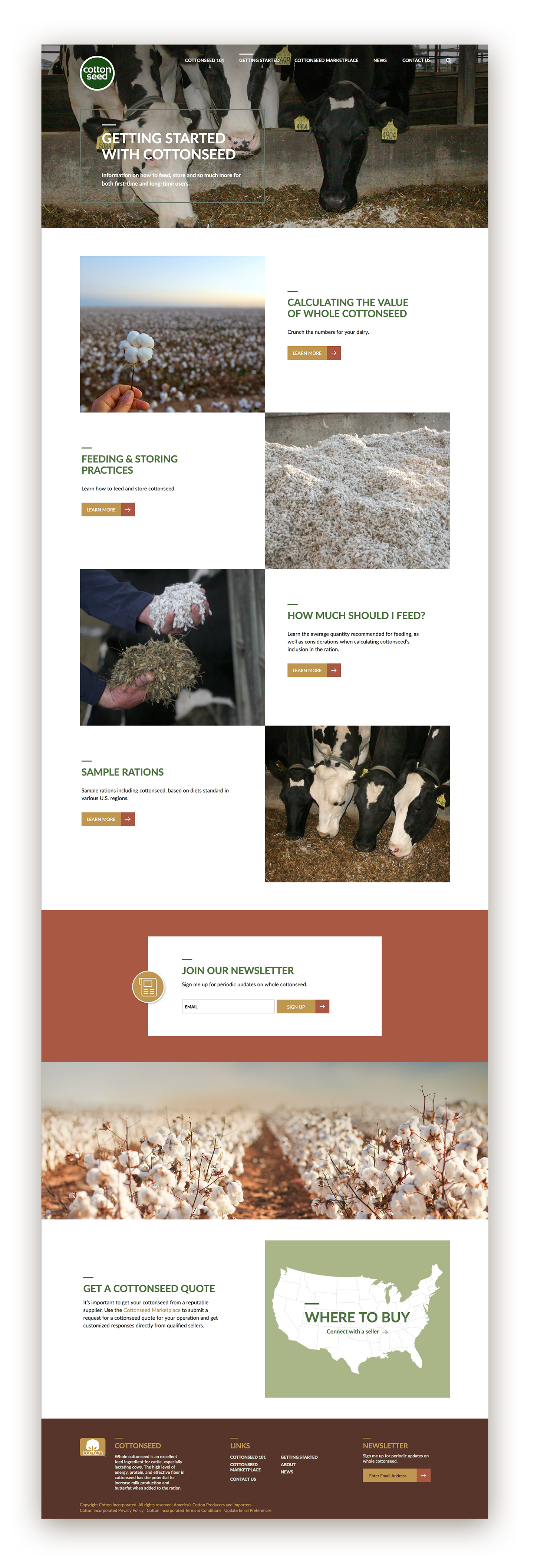 WholeCottonSeed.com educational content and marketplace pages